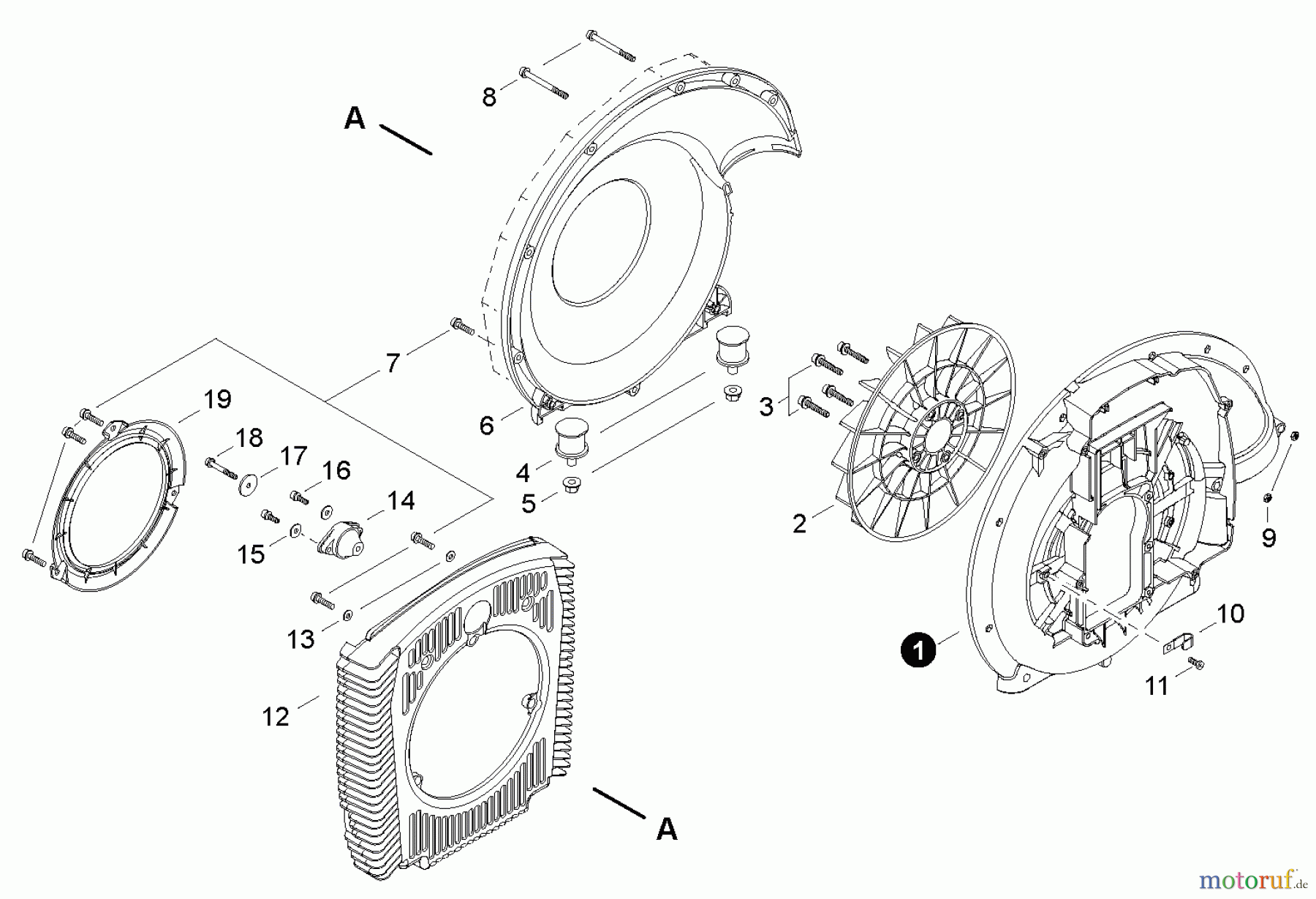  Shindaiwa Bläser / Sauger / Häcksler / Mulchgeräte EB802 - Shindaiwa Back Pack Blower, Fan Case