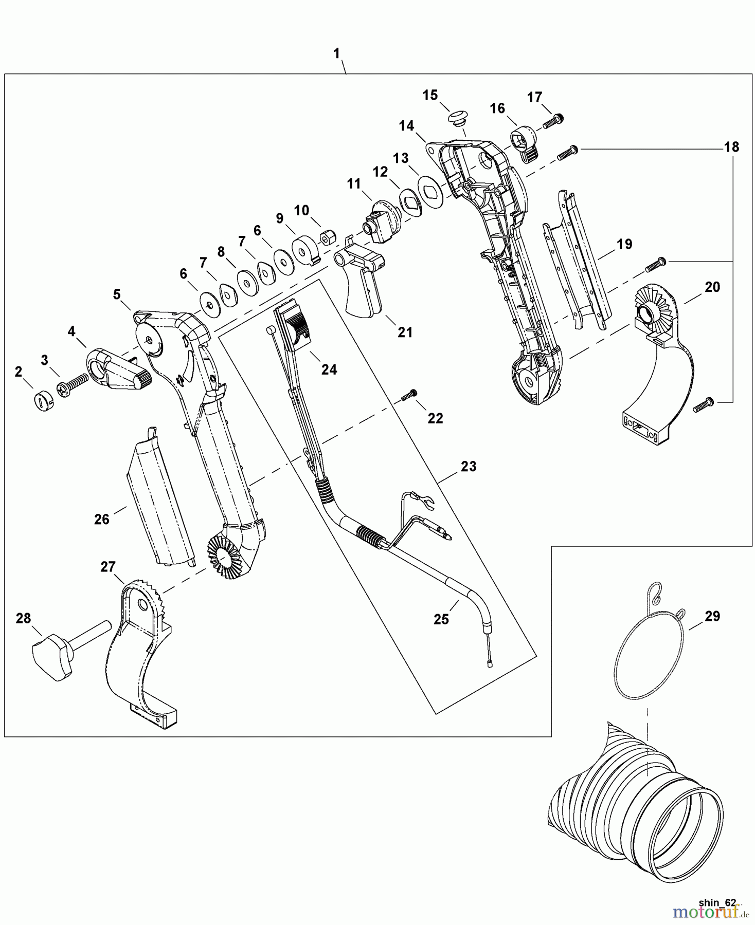  Shindaiwa Bläser / Sauger / Häcksler / Mulchgeräte EB854RT - Shindaiwa Back Pack Blower, S/N: T14412001001 - T14412999999 Throttle Control