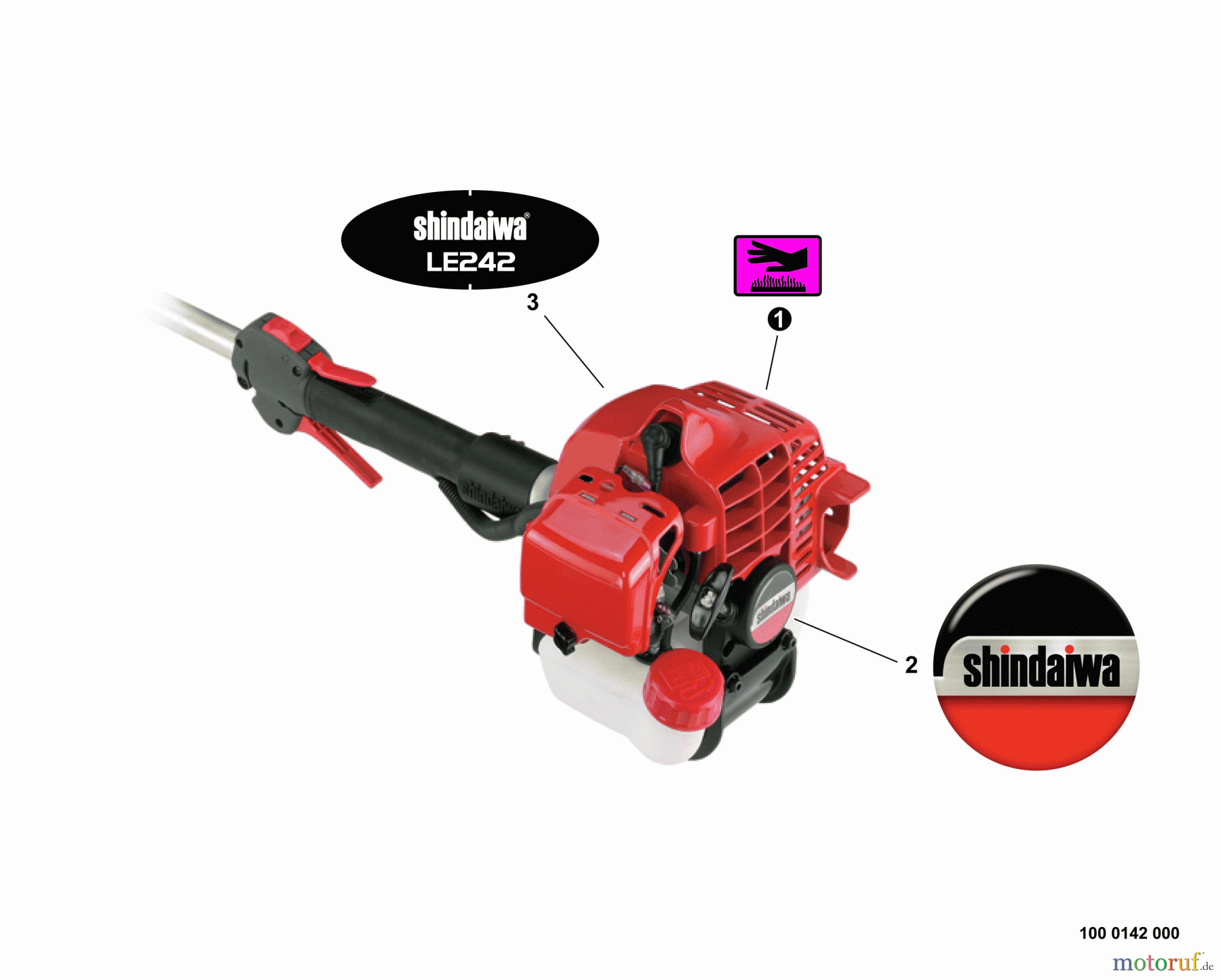 Shindaiwa Kantenschneider LE242 - Shindaiwa Hand Held Edger, S/N: T16911001001 - T16911999999 Labels