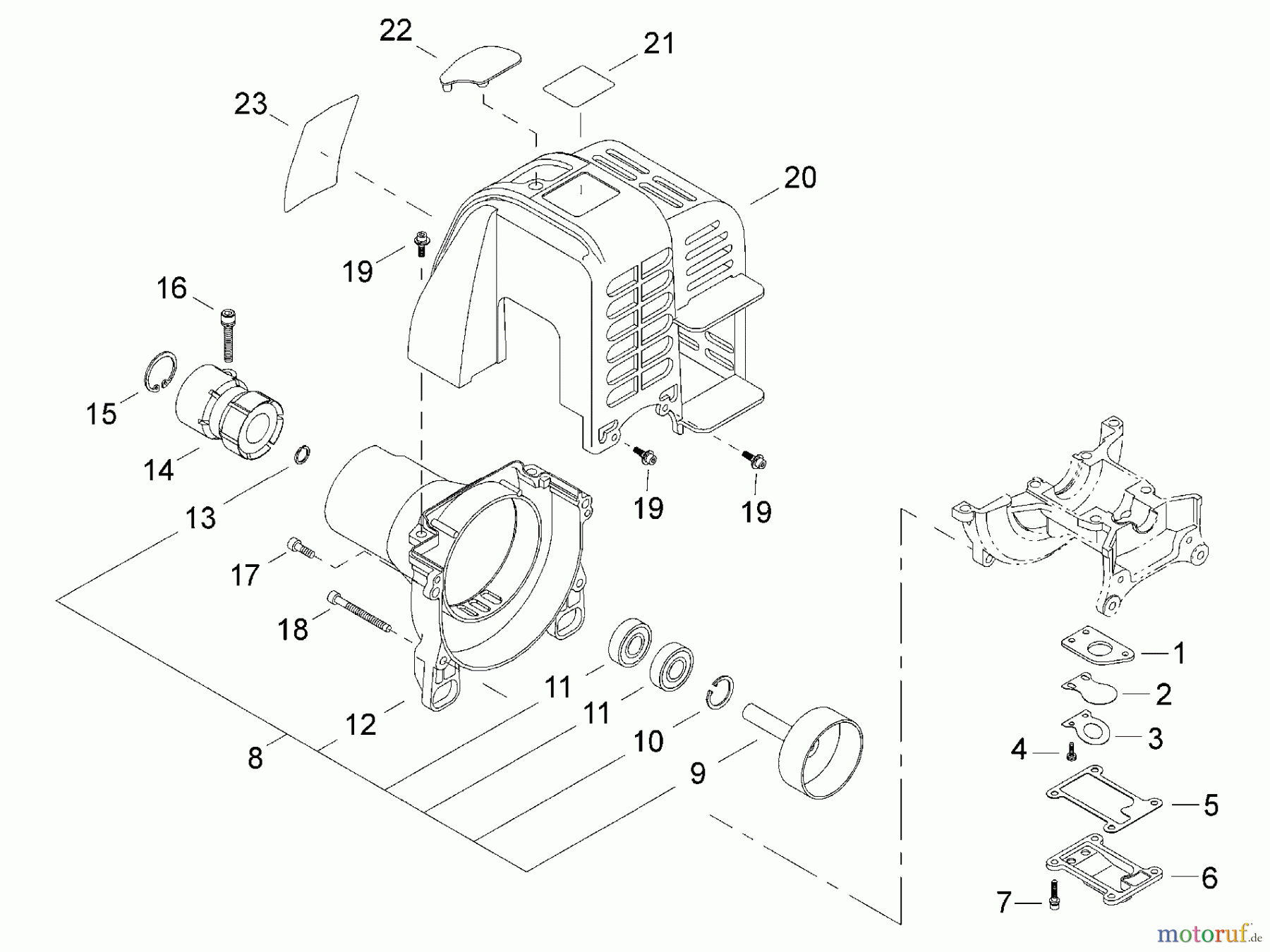  Shindaiwa Kantenschneider LE2510 - Shindaiwa Hand Held Edger Engine Cover, Fan Cover, Reed Valve