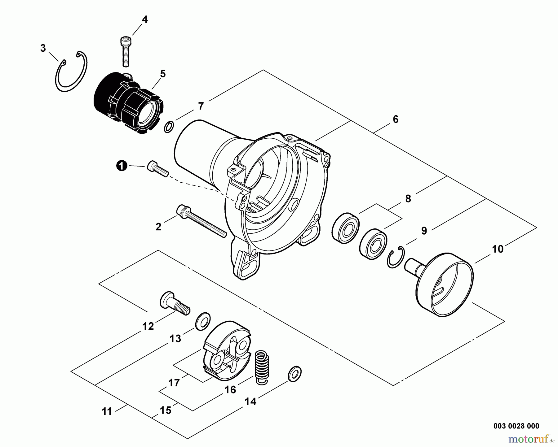 Shindaiwa Kantenschneider LE254 - Shindaiwa Hand Held Edger, S/N: T13311001001 - T13311999999 Clutch, Fan Case