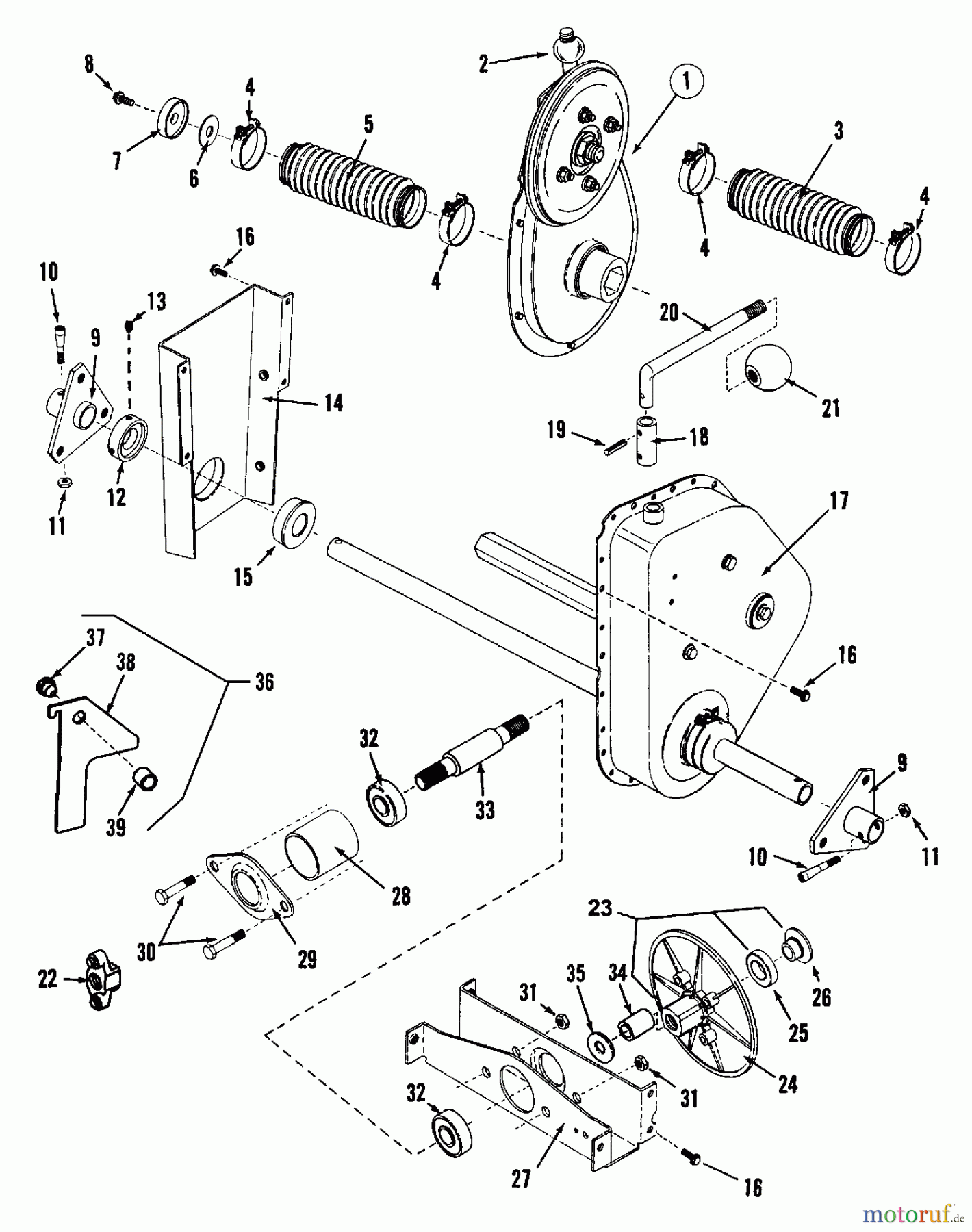  Snapper Rasen- und Gartentraktoren LT16001 - Snapper 16 HP Lawn Tractor, Disc Drive, Series 1 Drive Disc, Rear Axle Components