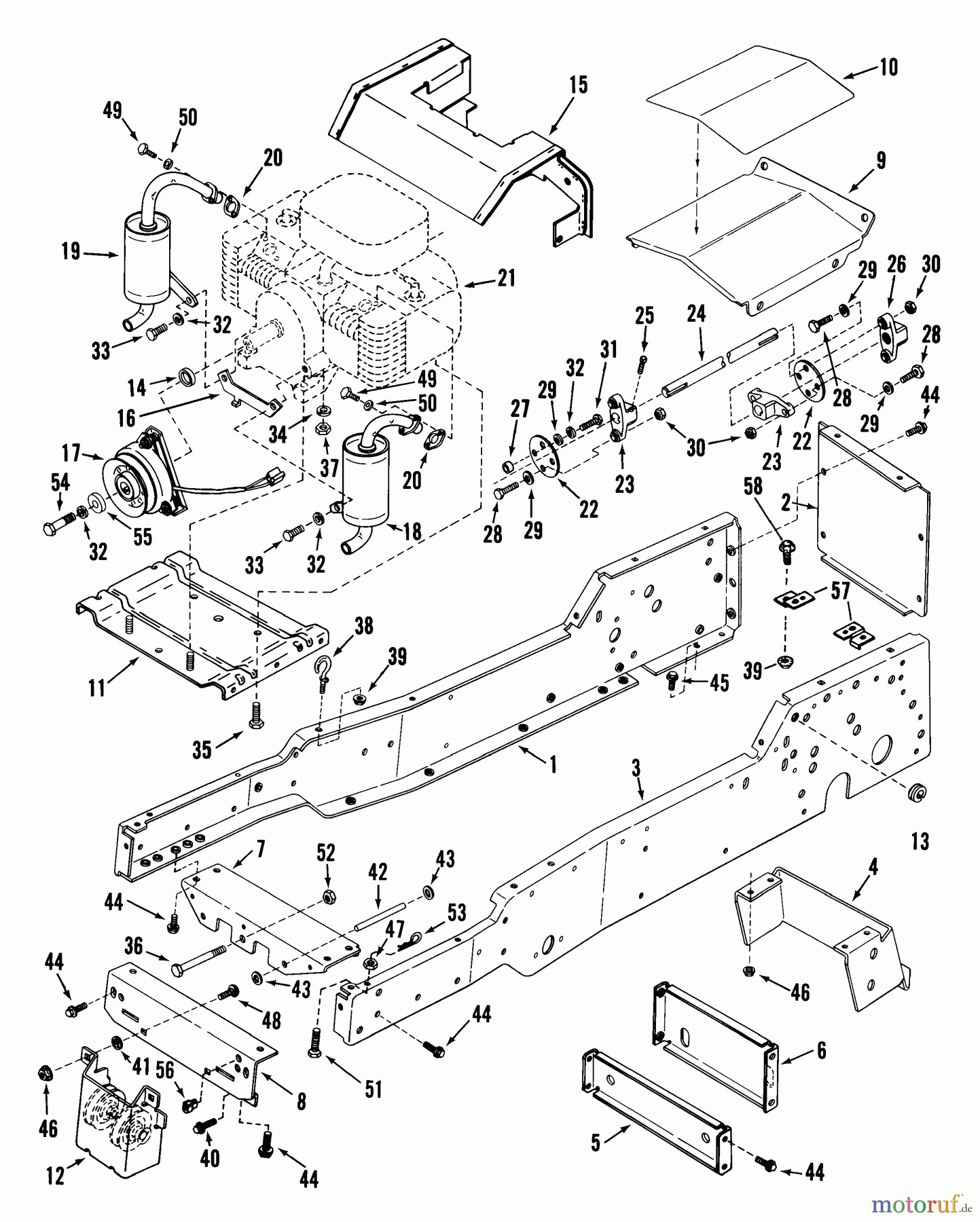 Snapper Rasen- und Gartentraktoren LT16001 - Snapper 16 HP Lawn Tractor, Disc Drive, Series 1 Frame, Engine & Drive Parts