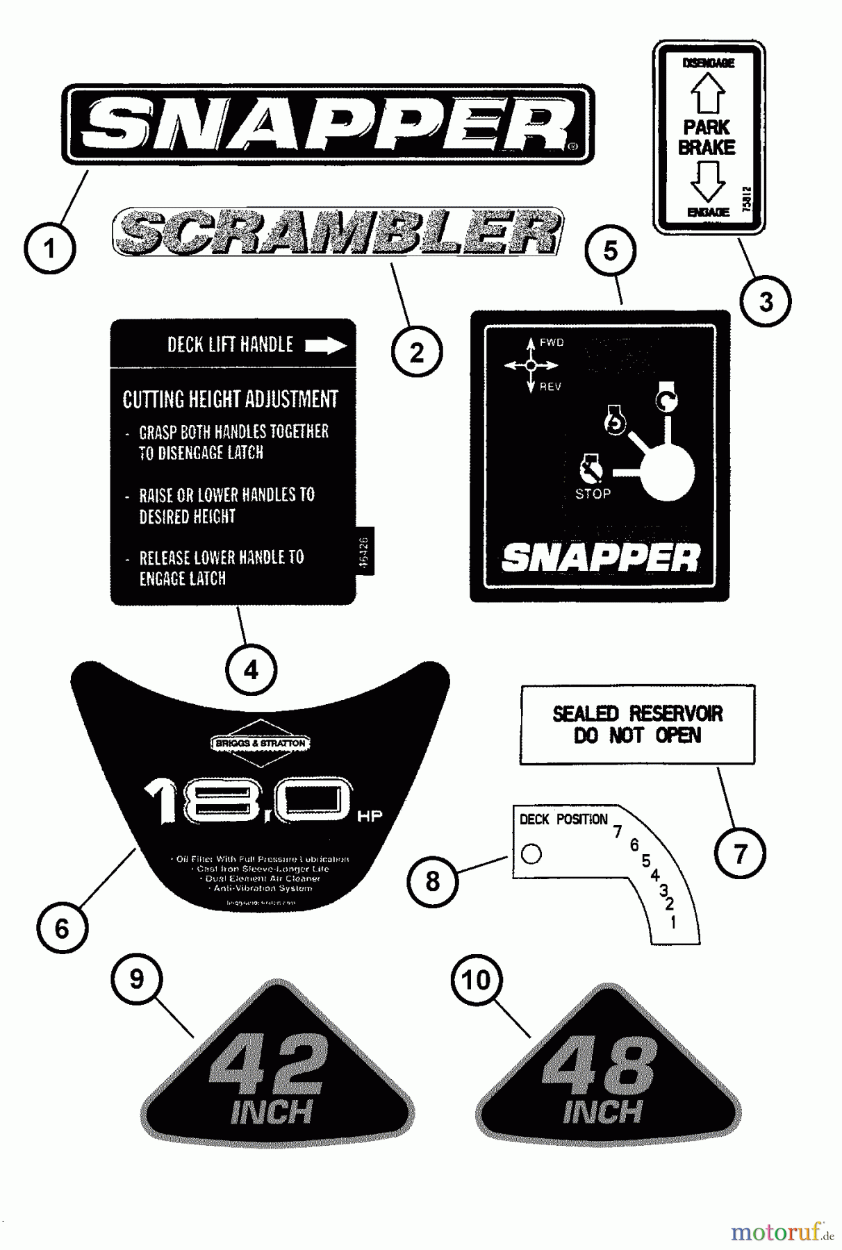  Snapper Nullwendekreismäher, Zero-Turn YZ18425BVE (84944) - Snapper 42