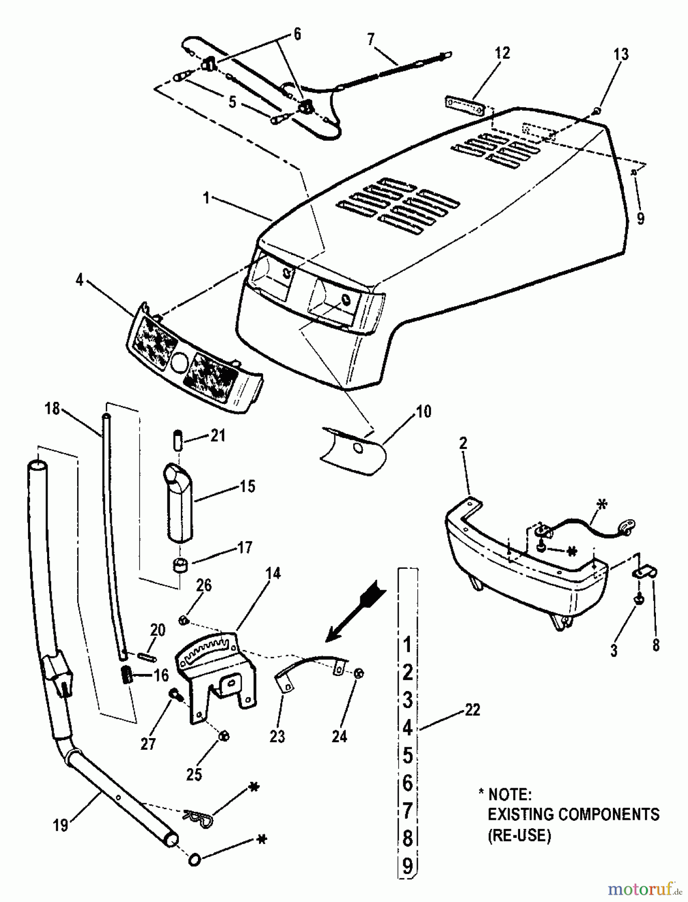 Snapper Zubehör. Rasenmäher 7061094 - Snapper Hood Replacement Kit (Series 0) Hood Replacement Kit