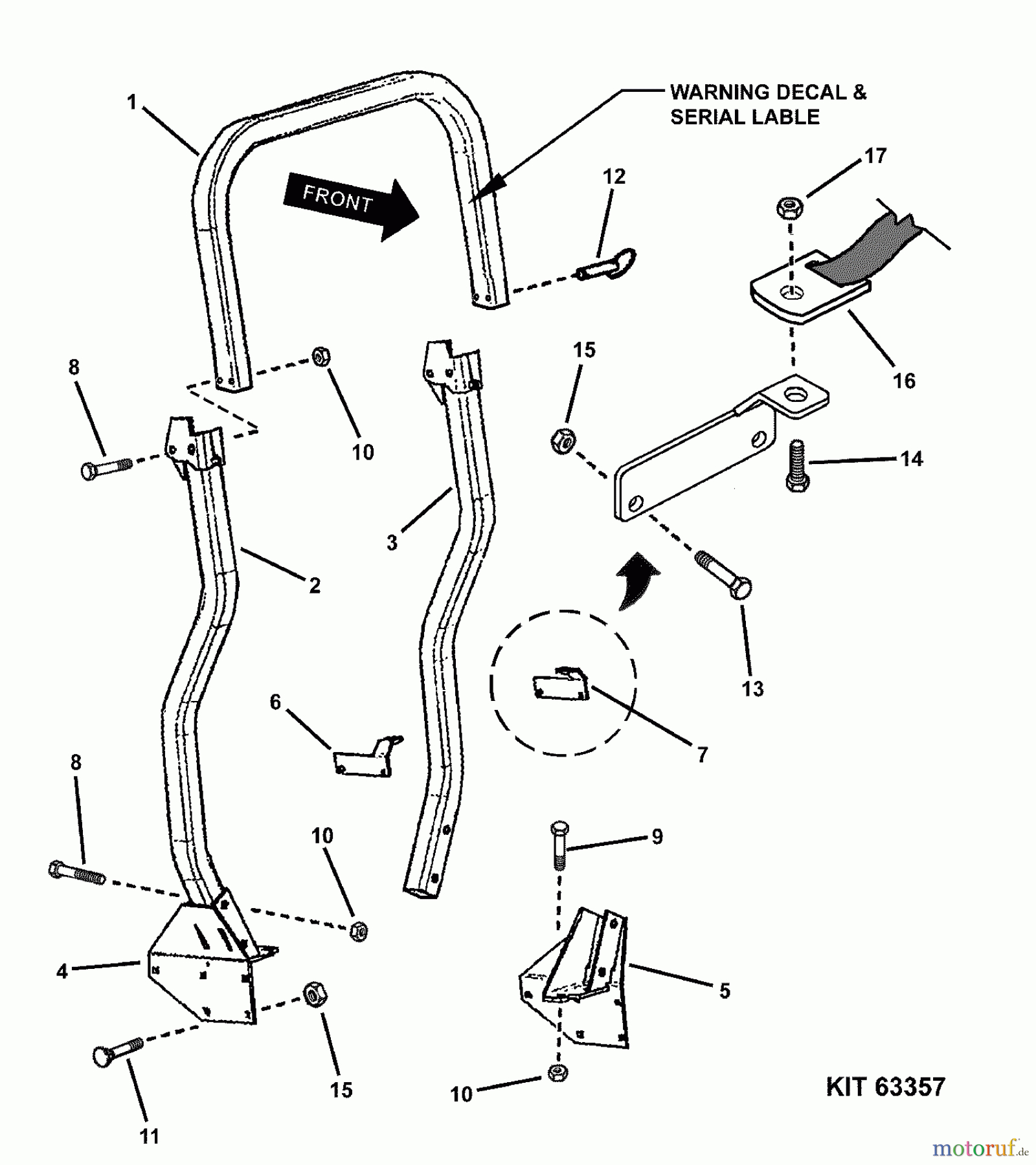 Snapper Zubehör. Rasenmäher 7063357 - Snapper Roll Over Protection (ROP) Kit, Universal Folding, NZM ACCESSORY, Universal Folding ROP Kit