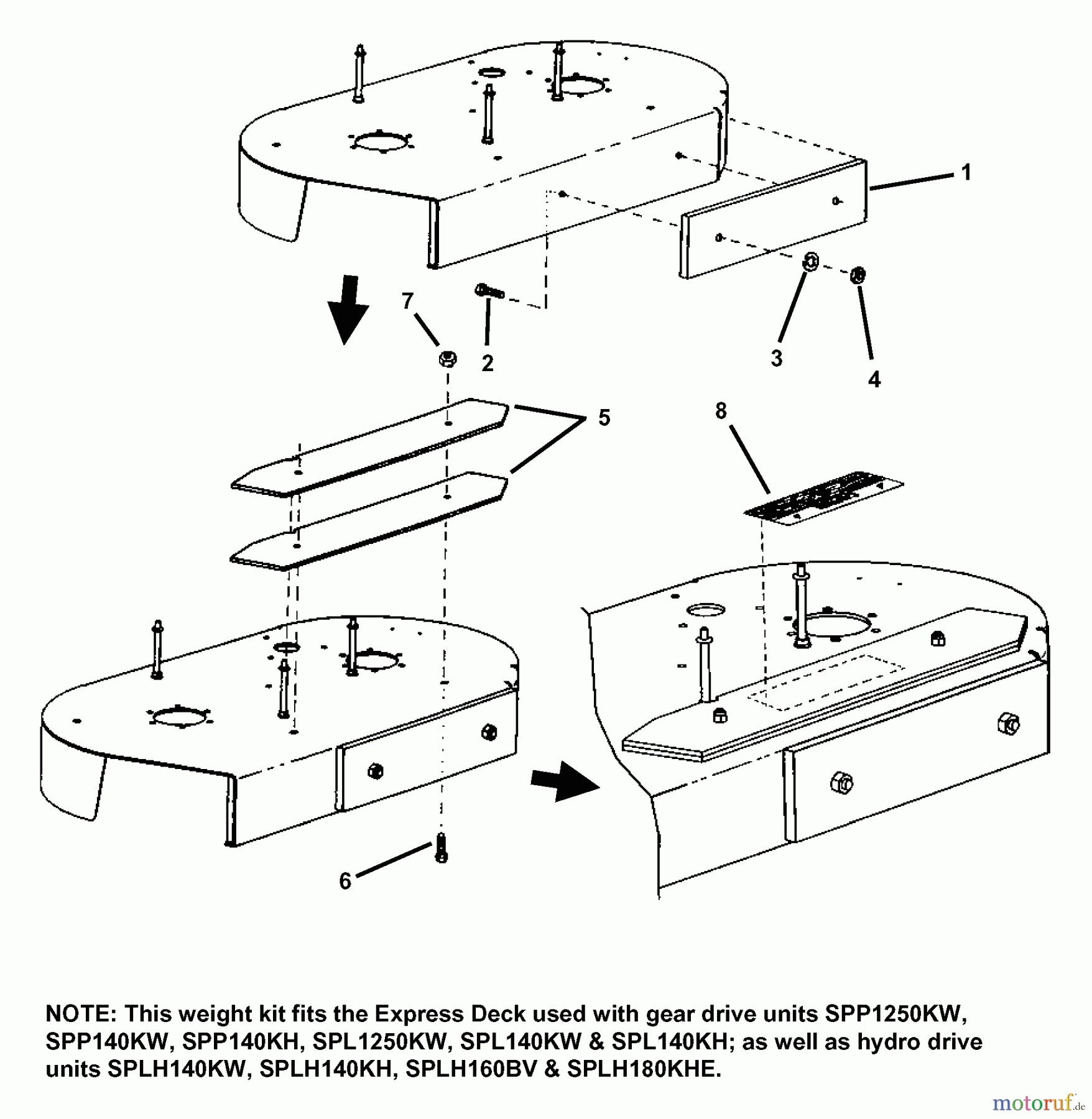 Snapper Zubehör. Rasenmäher 7063048 - Snapper Counter Weight Kit, PRO 36 Front Ballast - PRO 36