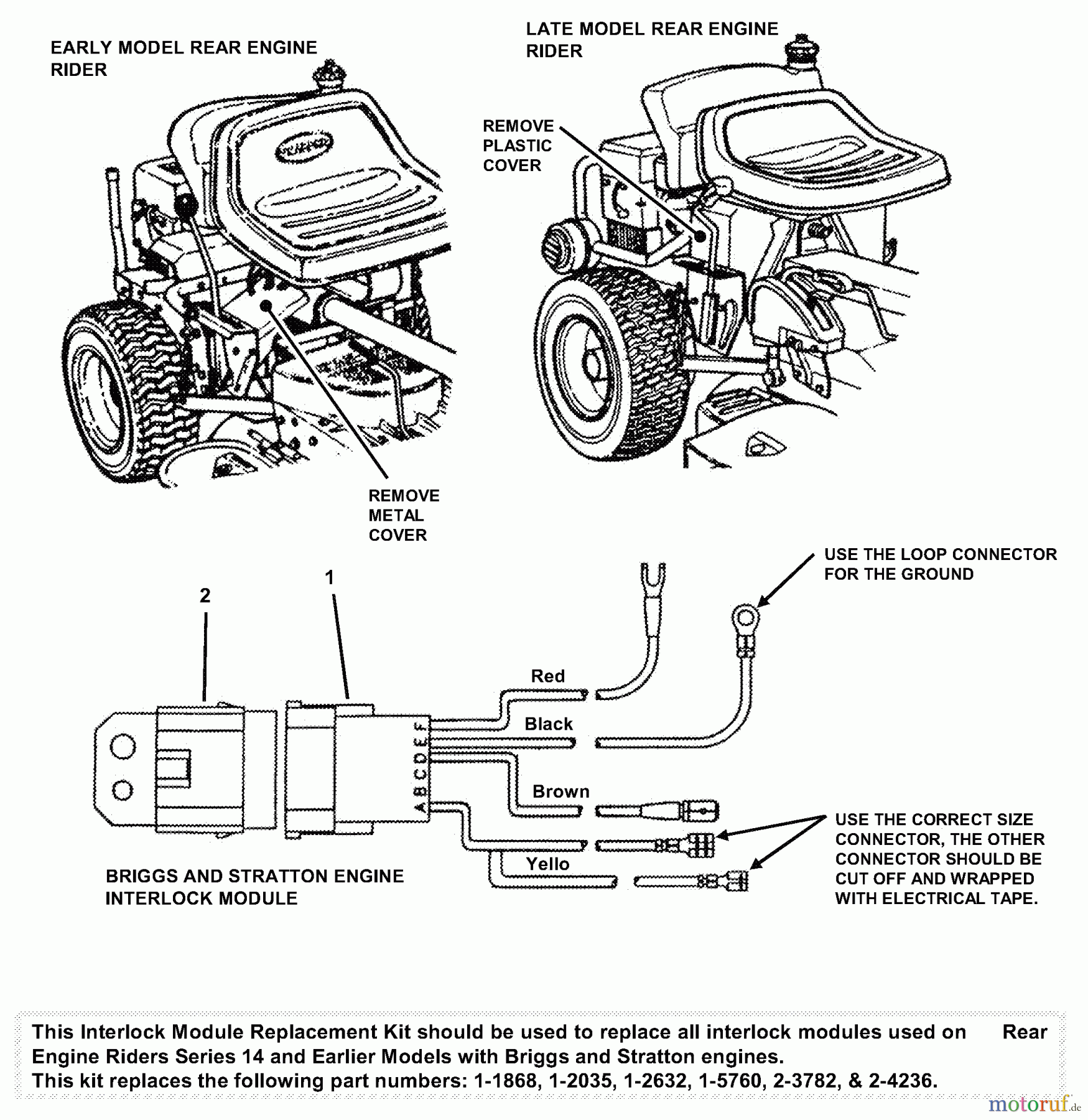 Snapper Zubehör. Rasenmäher 7063064 - Snapper Interlock Module Kit, R.E.R. (Briggs & Stratton Engines) Interlock Kit (Briggs)