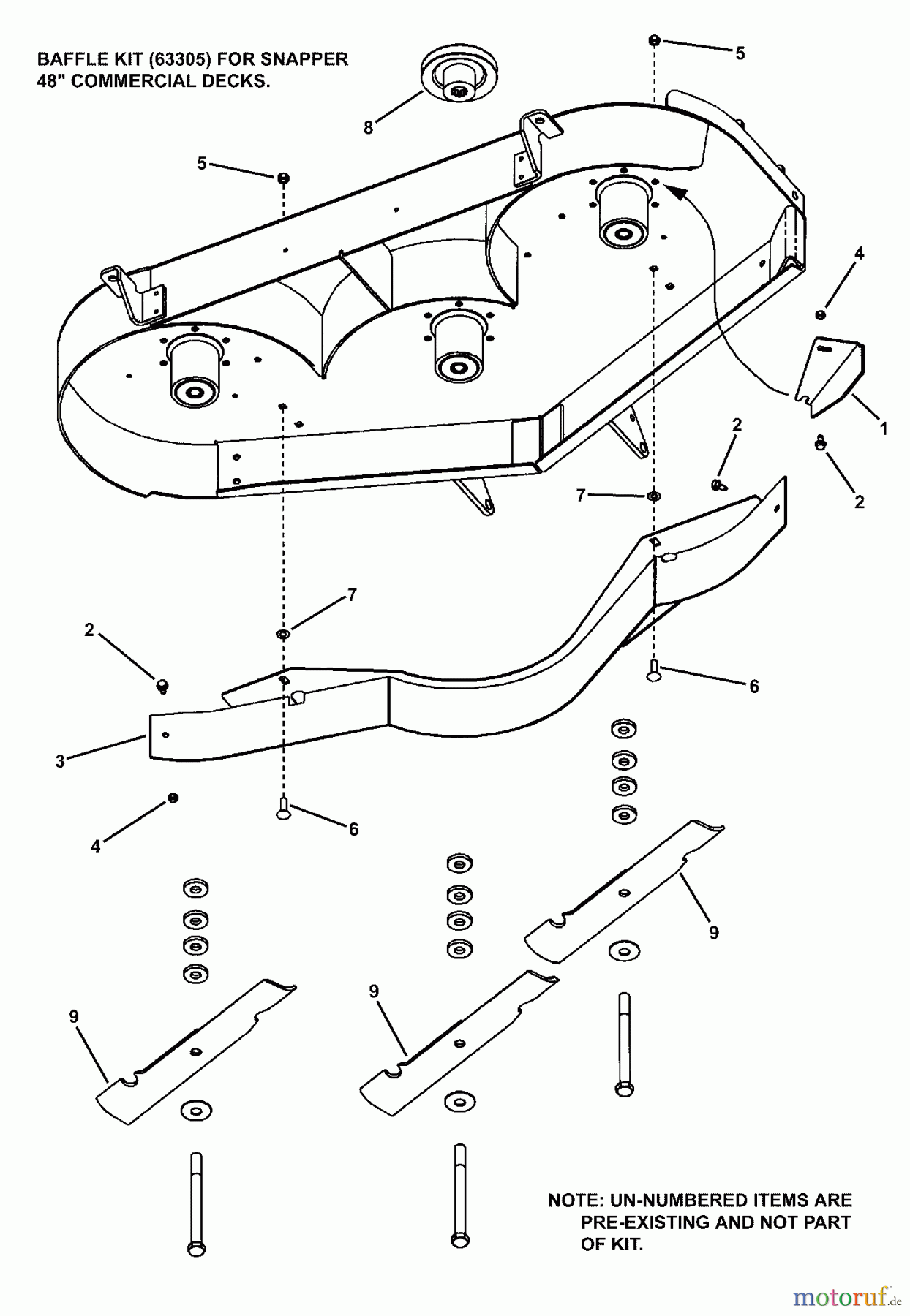 Snapper Zubehör. Rasenmäher 7063305 - Snapper Baffle Kit, 48