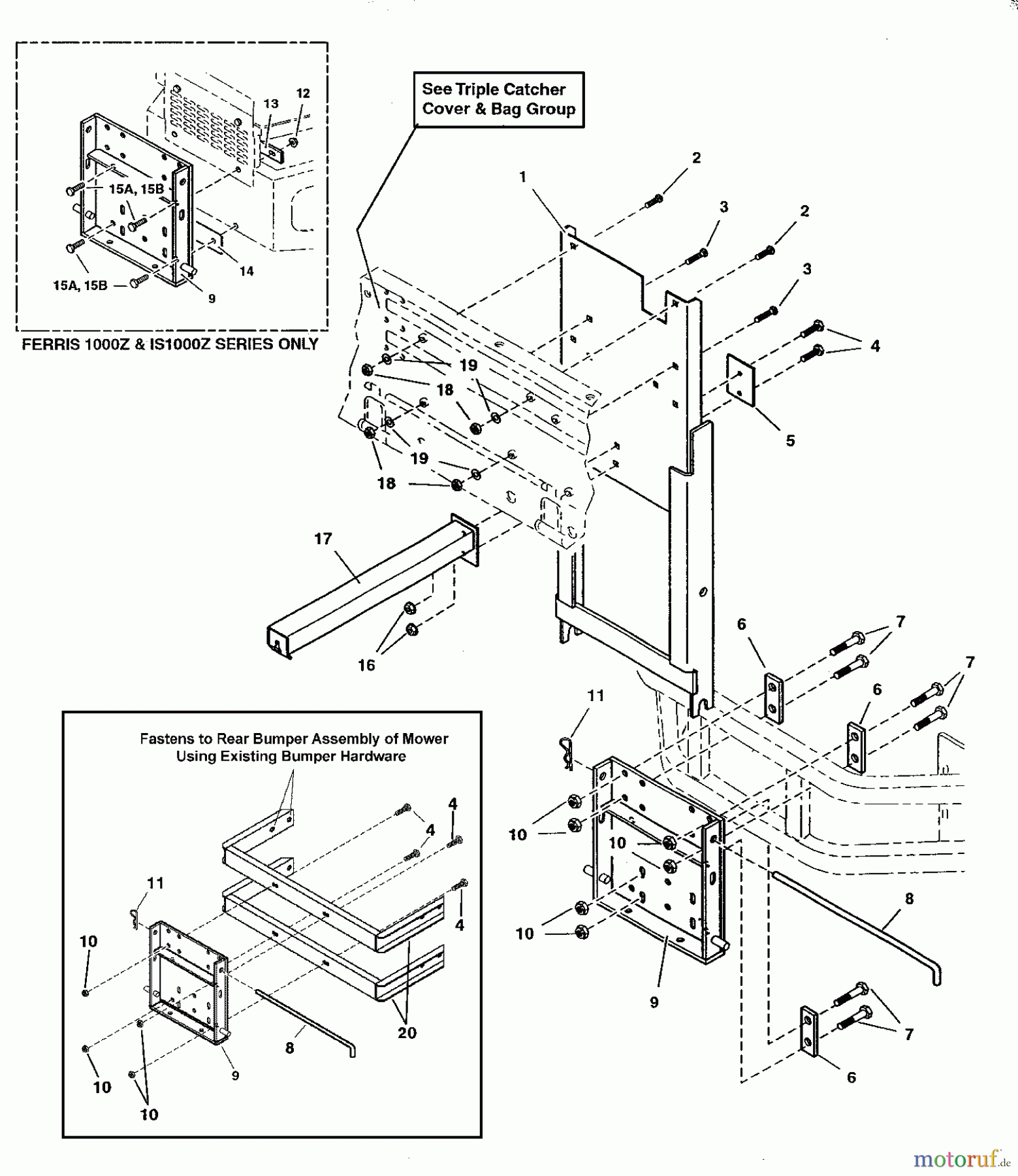 Snapper Zubehör. Rasenmäher 7063313 - Snapper Triple Bag Catcher, 52