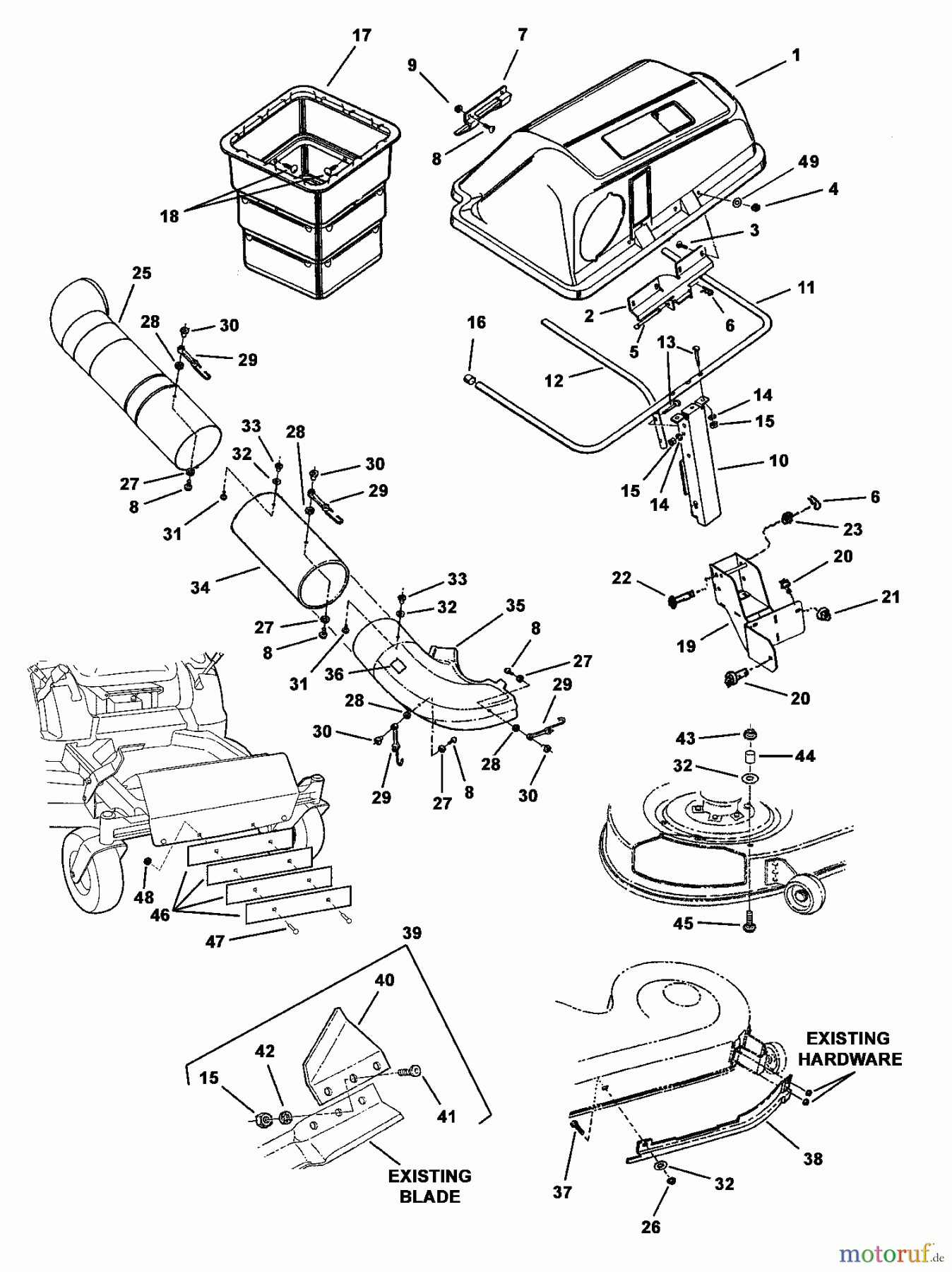 Snapper Zubehör. Rasenmäher 7600023 - Snapper Twin Bag Catcher, 38