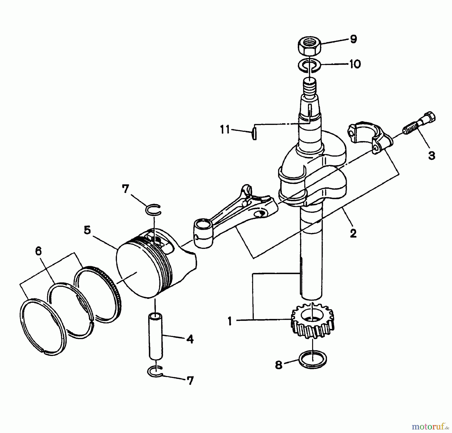  Snapper Motoren WO1-180V - Snapper 6.5 HP OHV Robin Engine, 4-Cycle Crankshaft And Piston