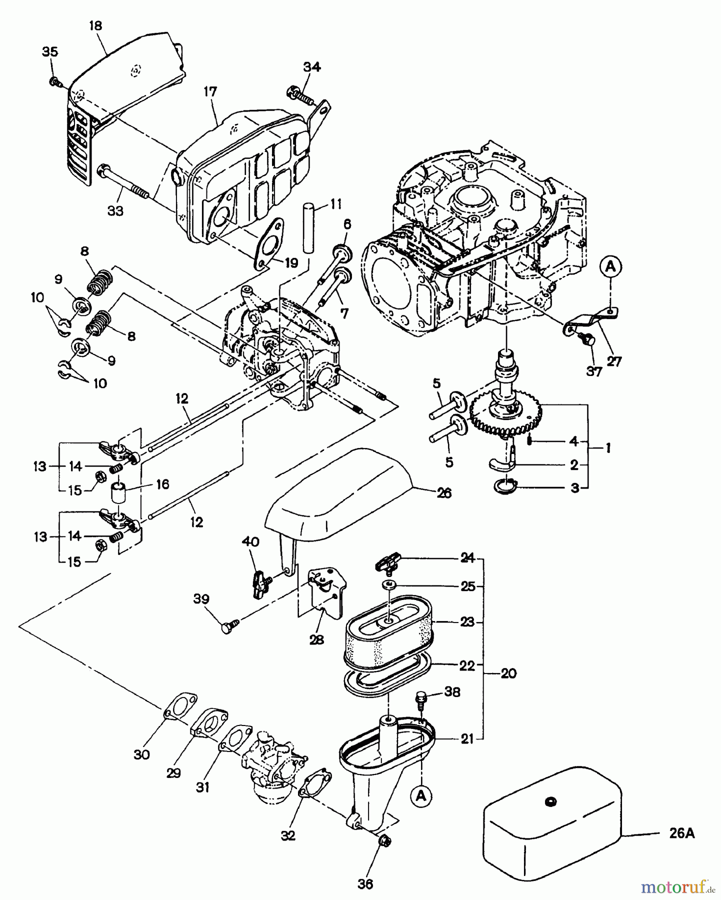 Snapper Motoren EH18V - Snapper 6.5 HP OHV Robin Engine, 4-Cycle Intake And Exhaust Group
