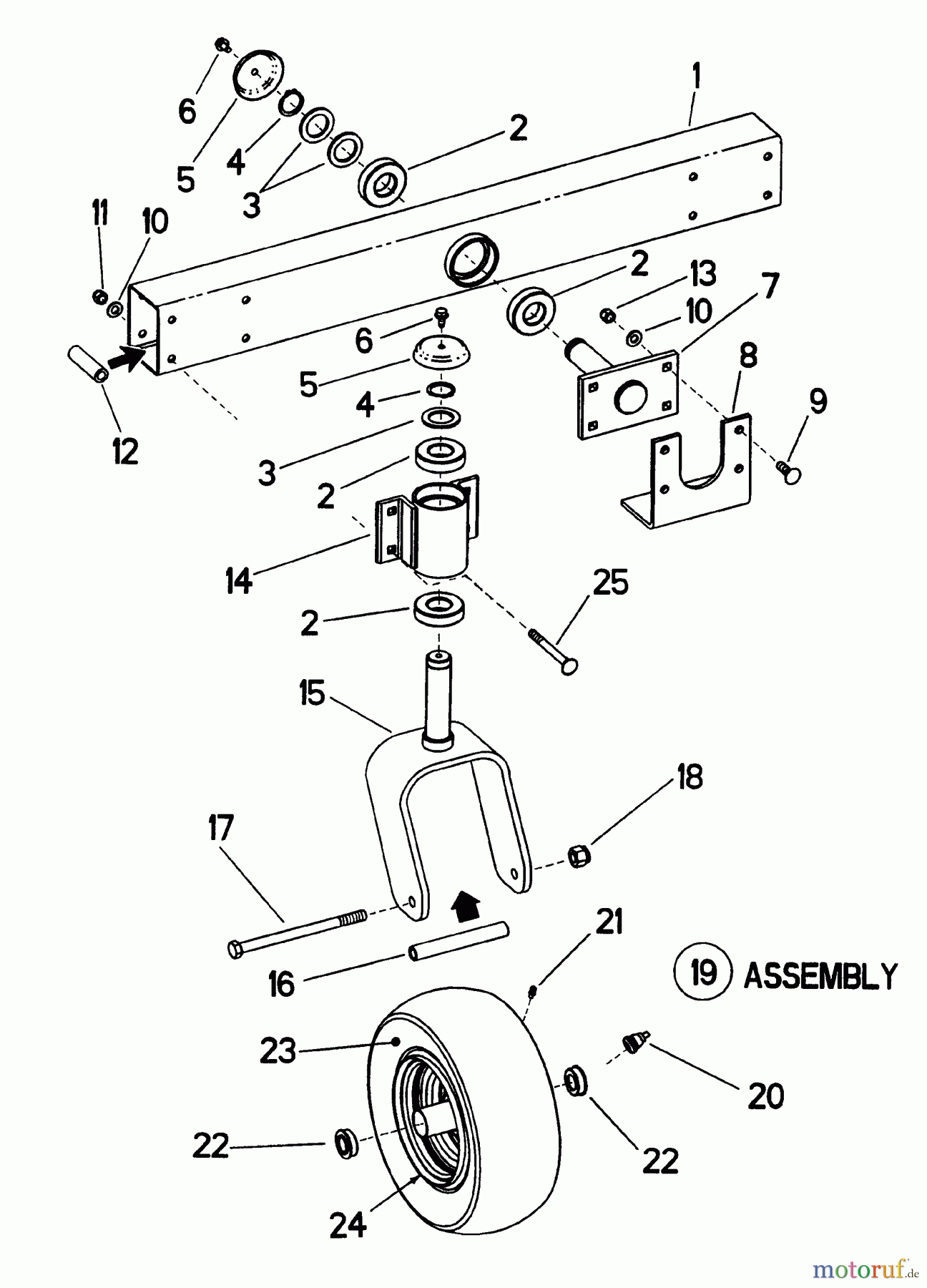 Snapper Nullwendekreismäher, Zero-Turn ZF2300GKU (84411) - Snapper 23 HP Zero-Turn Mower, Kubota, Out Front, Z-Rider Series 0 Wide-Stance Caster Assembly