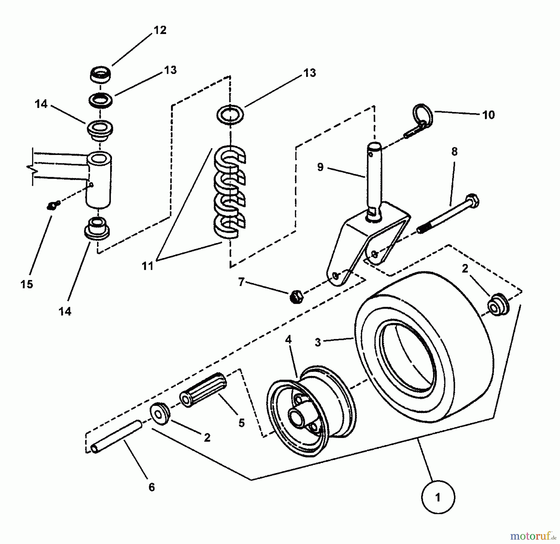 Snapper Rasenmäher für Großflächen SPLH231KHE (84618) - Snapper Wide-Area Walk-Behind Mower, 23 HP, Hydro Drive, Loop Handle, Series 1 CASTER, WHEEL & TIRE ASSEMBLY