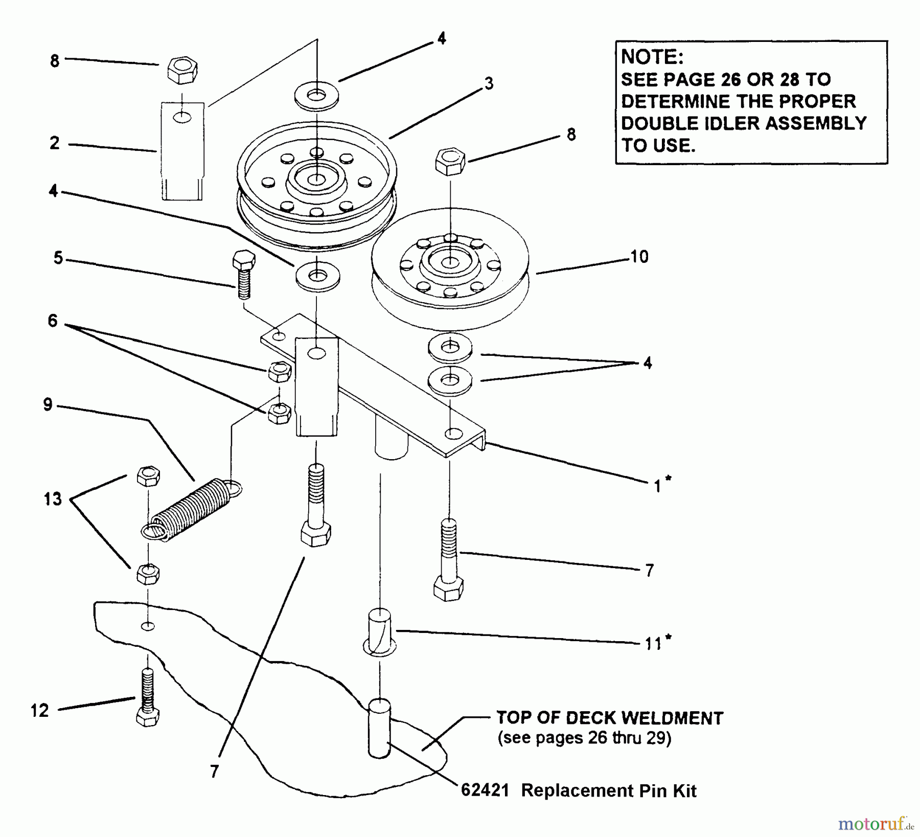 Snapper Nullwendekreismäher, Zero-Turn Z1802K (80185) - Snapper 18 HP Zero-Turn Mower, Hydro Drive, ZTR Series 2 Double Idler Assembly (Part 2)