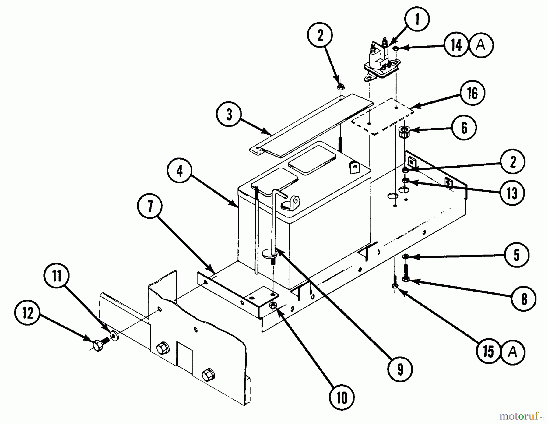 Snapper Nullwendekreismäher, Zero-Turn Z2010T (82169) - Snapper 20 HP Zero-Turn Mower, Chain Drive, ZTR Series 0 Battery Mount Parts