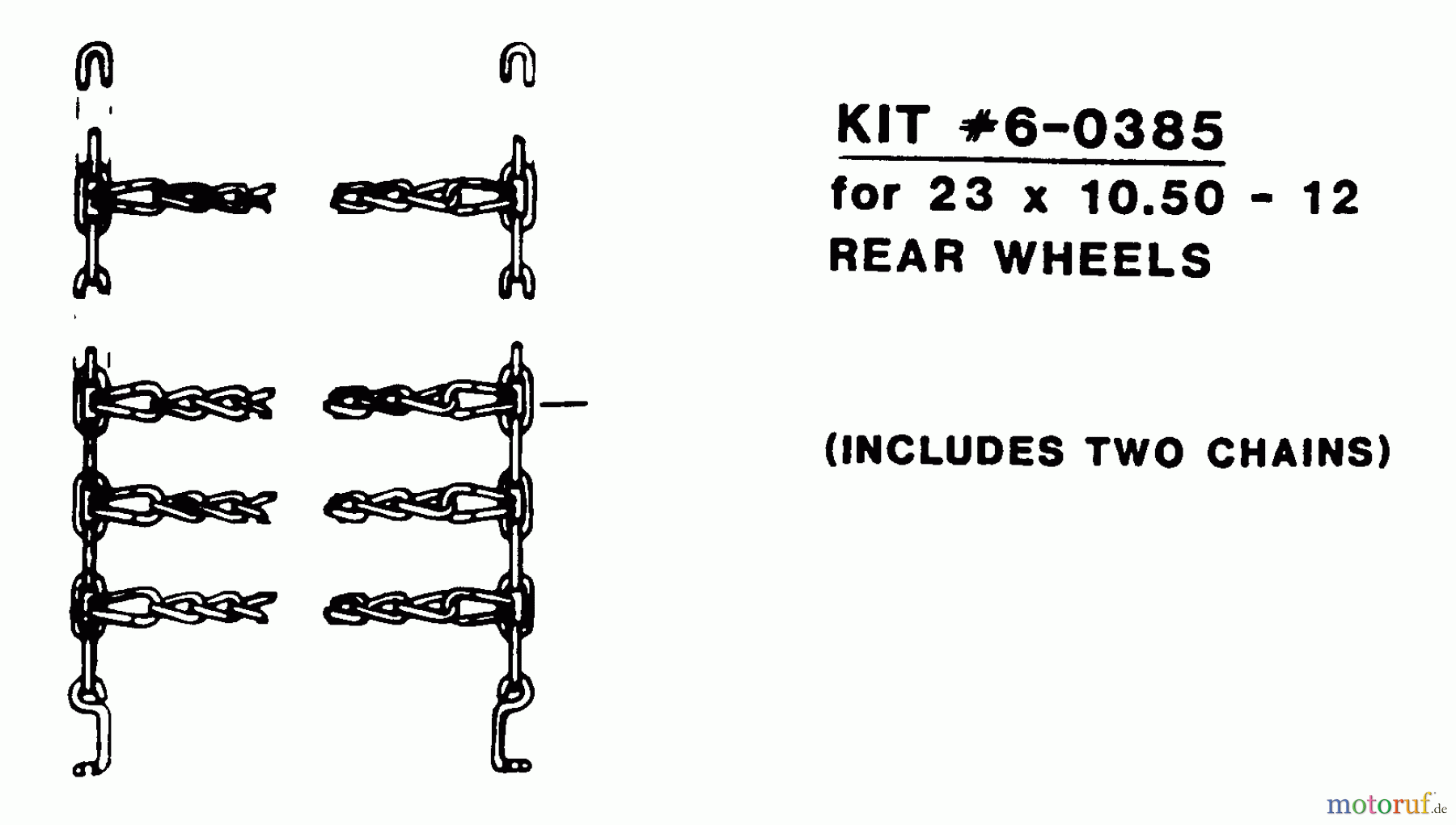 Snapper Rasen- und Gartentraktoren 1600 (80024) - Snapper 16 HP Garden Tractor, Gear Drive, MF Series Tire Chains - Accessory