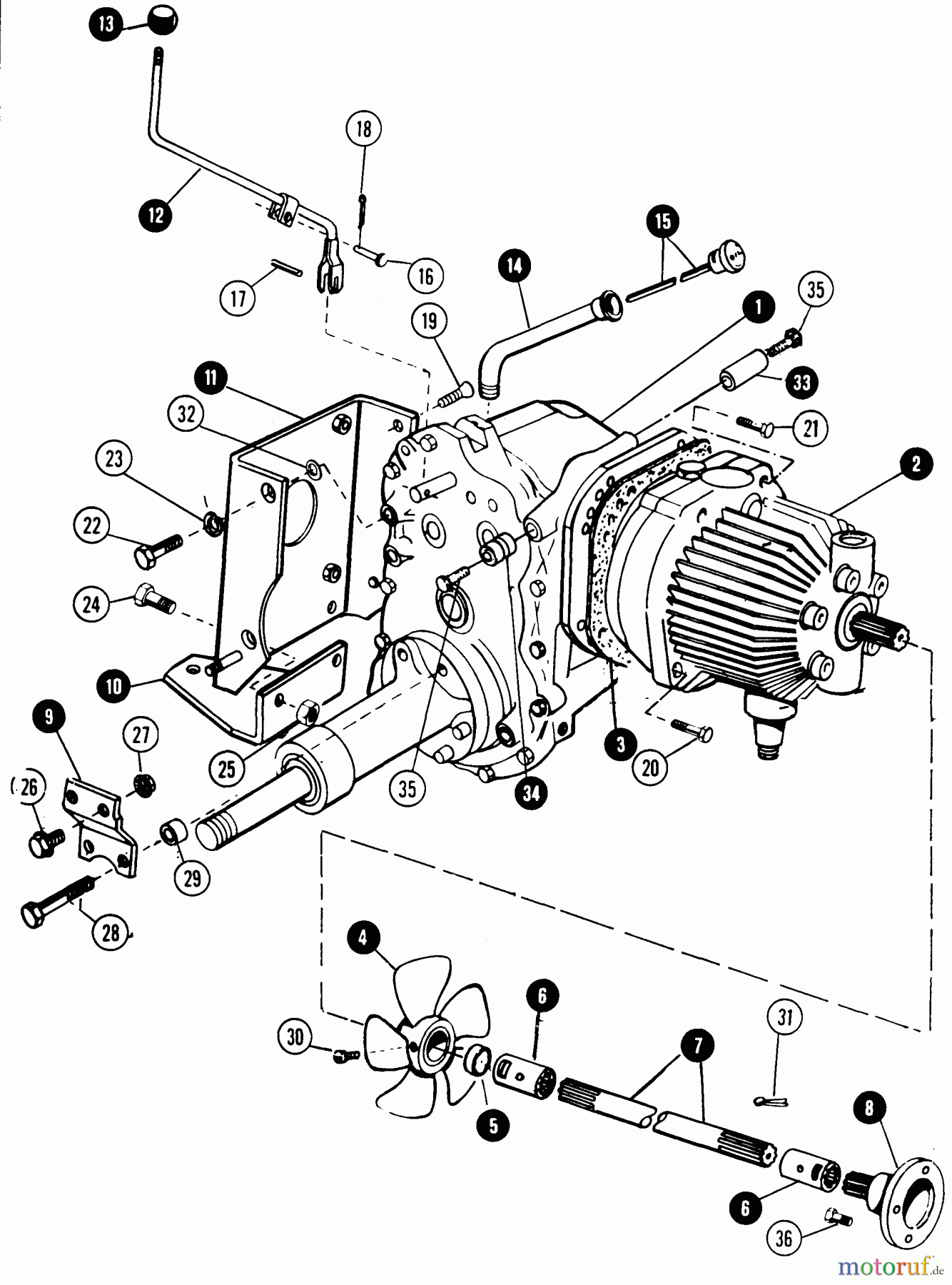 Snapper Rasen- und Gartentraktoren 1650A (80524) - Snapper 16 HP Garden Tractor, Hydro Drive, MF Series Rear Axle & Drive Shaft