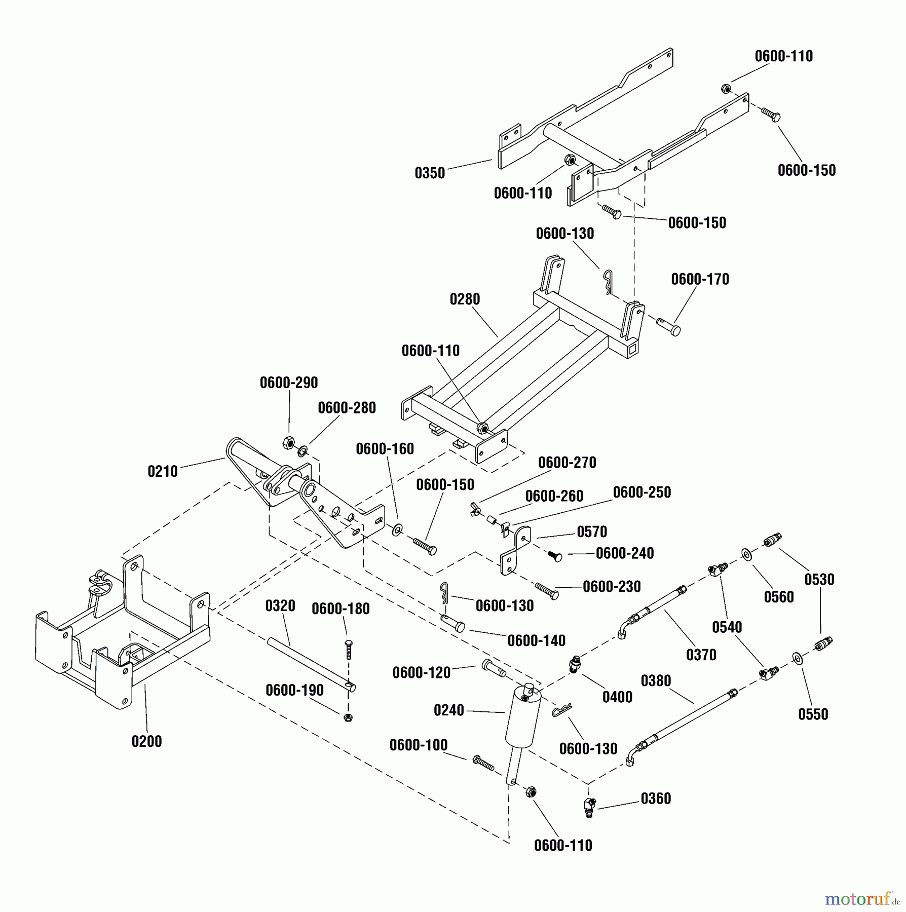 Snapper Zubehör 1694395 - Snapper Sub Frame Front Attachments Hitch Frame Group (986338)