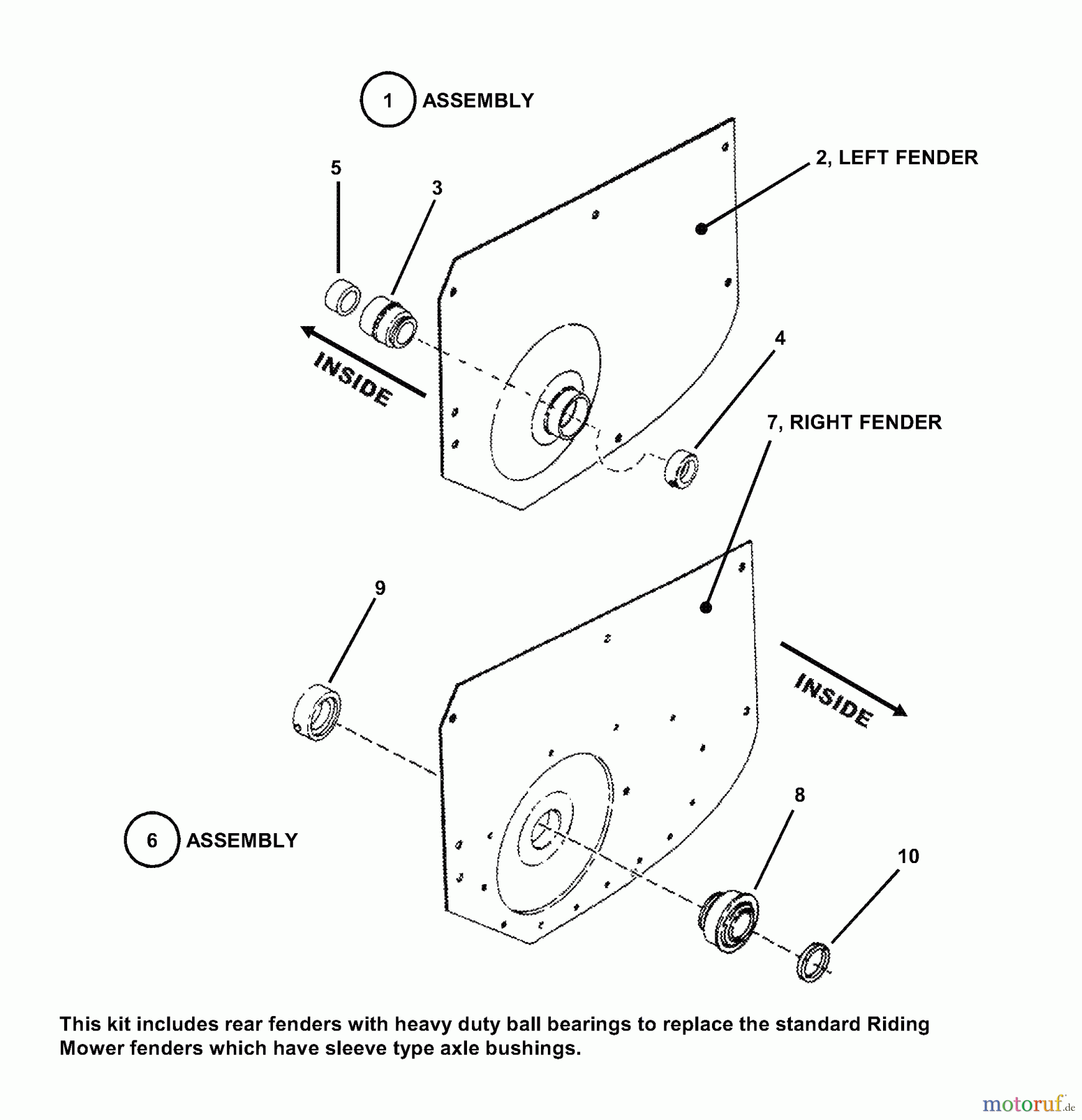 Snapper Zubehör. Rasenmäher 7060441 - Snapper Commercial Axle Kit Axle Kit