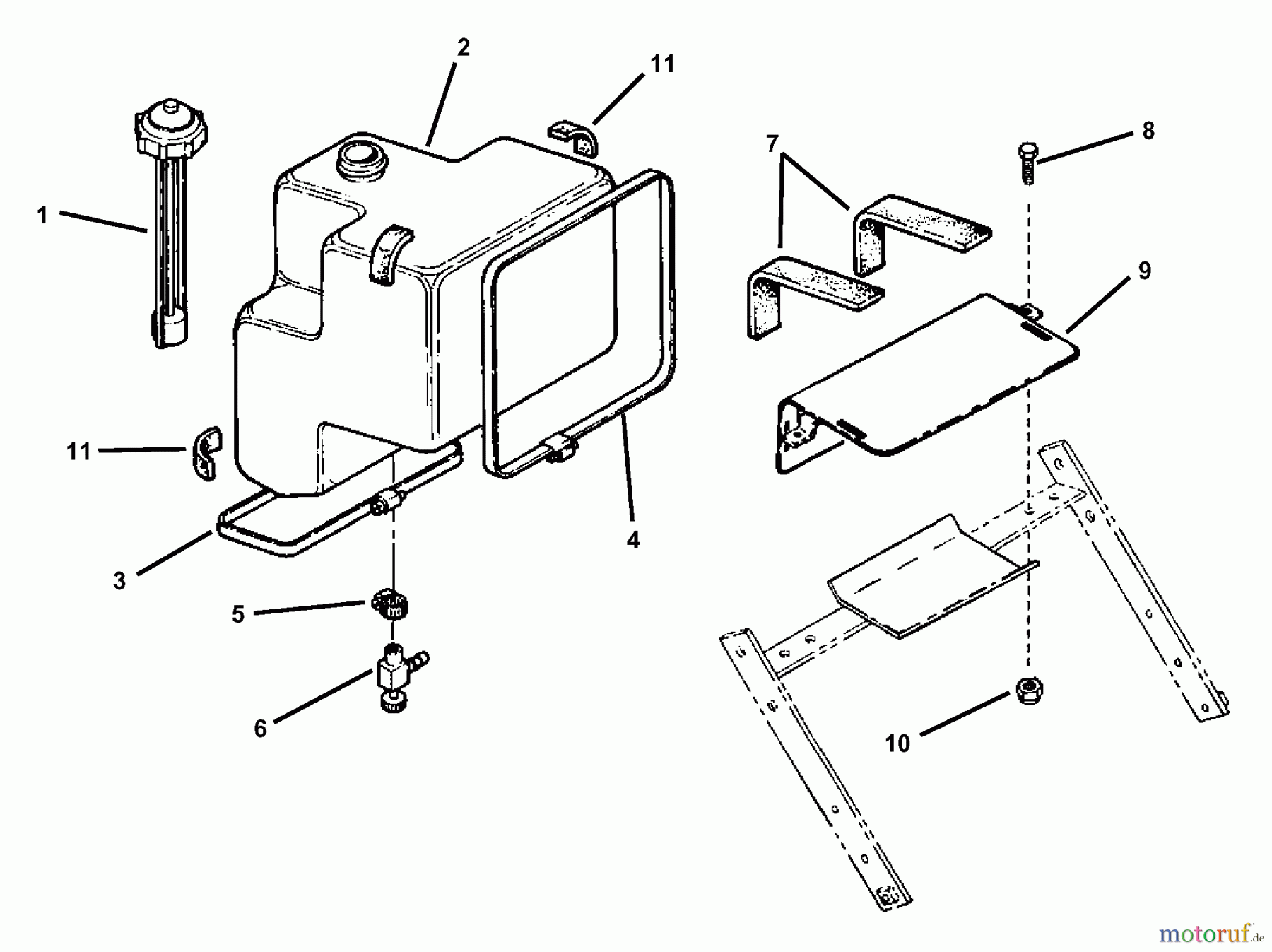 Snapper Zubehör. Rasenmäher 7060802 - Snapper Gas Tank Retrofit Kit (4 Gallon) Gas Tank