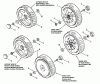 Snapper X21500 - 21" Walk-Behind Mower, 5 HP, Cast Deck, Rear Discharge, Jet-Vac, Series 0 Ersatzteile Front & Rear Wheels
