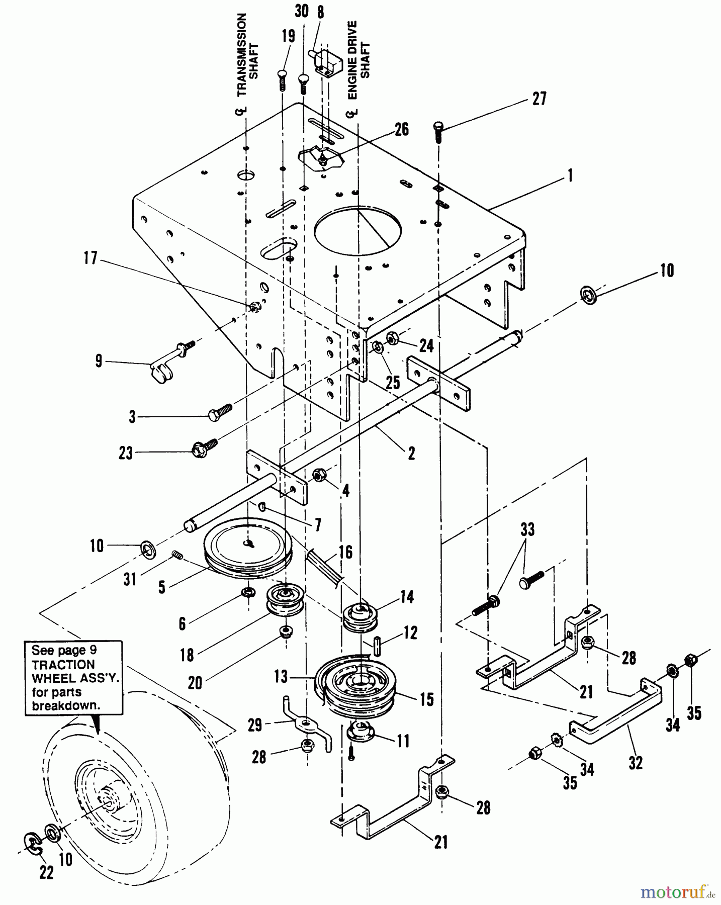 Snapper Rasenmäher für Großflächen PP7140KWV - Snapper Wide-Area Walk-Behind Mower, 14 HP, Gear Drive, Pistol Grip, Series 0 Rear Deck, Axle & Transmission Pulley Assemblies