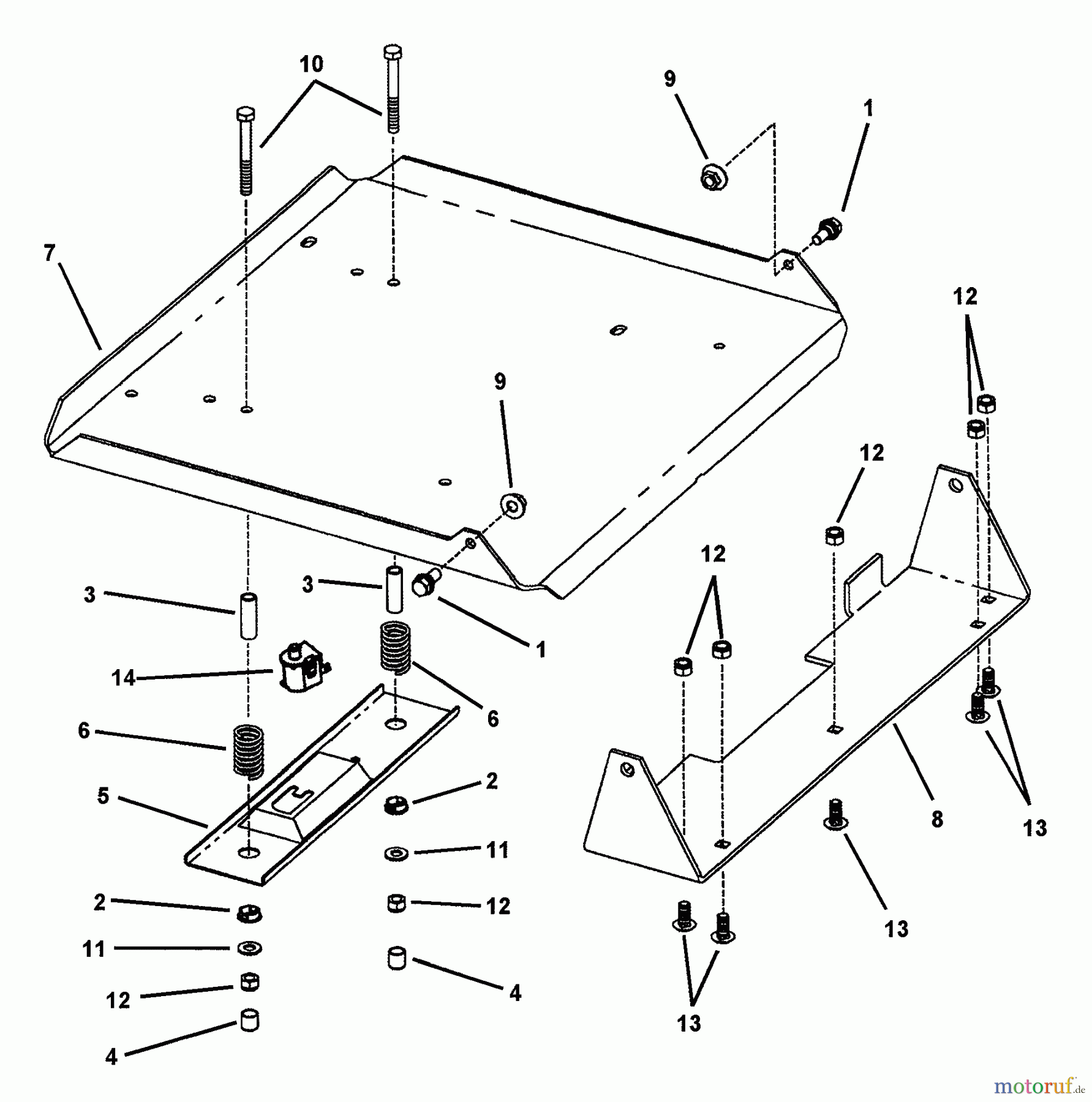 Snapper Nullwendekreismäher, Zero-Turn EZF2101DKU - Snapper 21 HP Zero-Turn Mower, Kubota, Out Front, Z-Rider Series 1 Seat Support Assembly