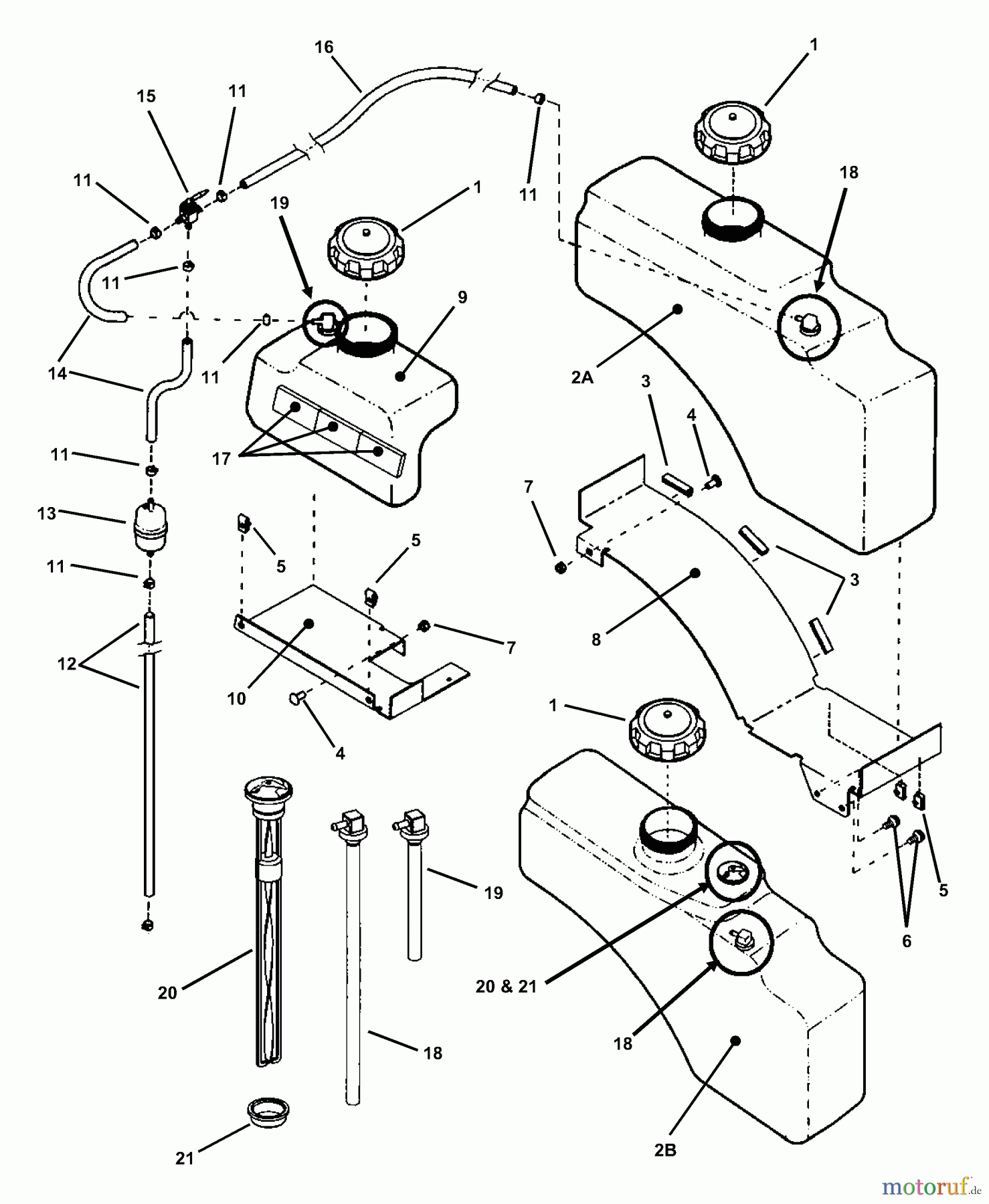 Snapper Nullwendekreismäher, Zero-Turn ZM2200KH (82473) - Snapper 22 HP Zero-Turn Mower, Kohler, Mid Mount, Z-Rider Series 0 Fuel Tank Assembly