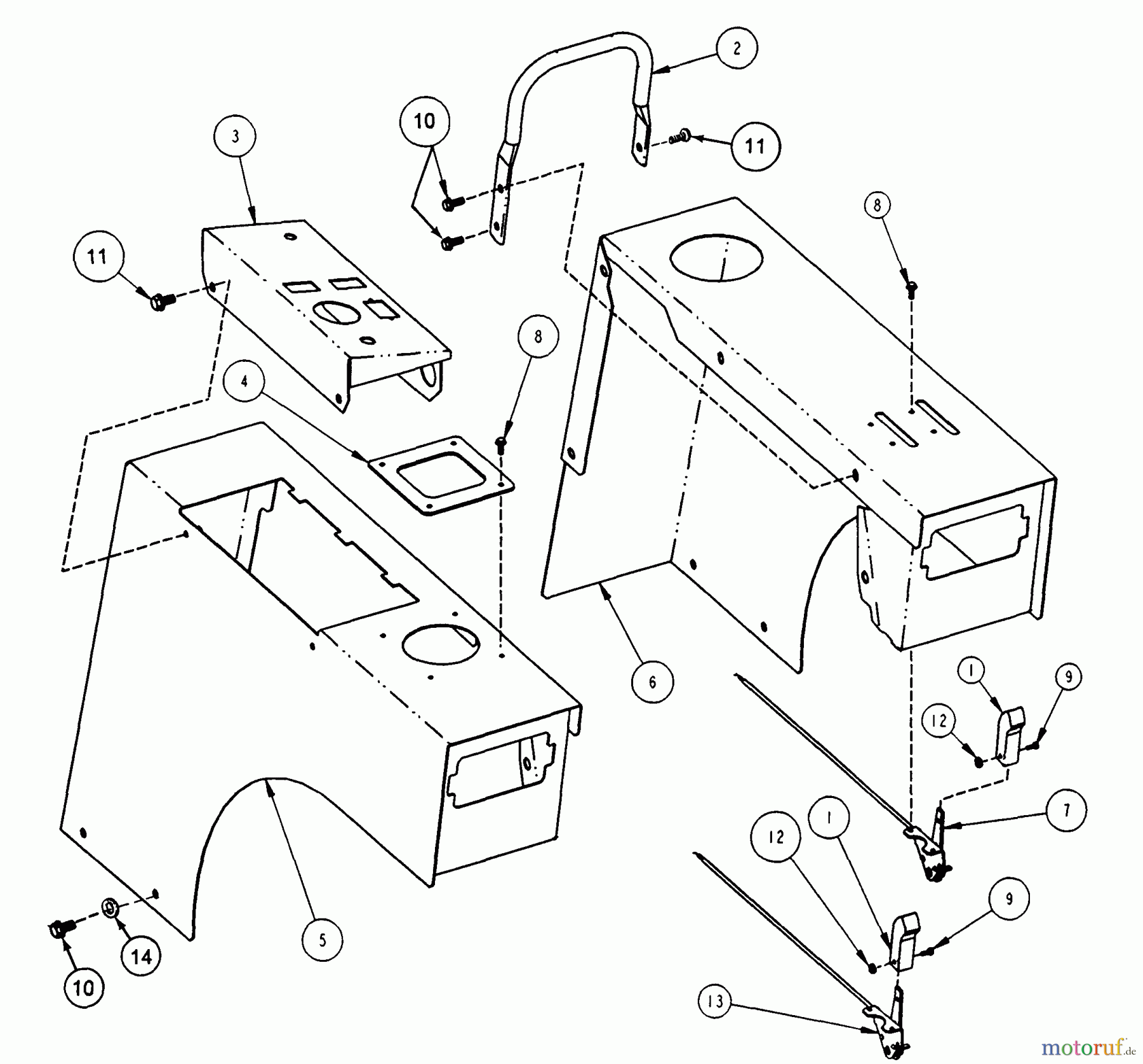 Snapper Nullwendekreismäher, Zero-Turn ZF2200K (82371) - Snapper 22 HP Zero-Turn Mower, Out Front, Z-Rider Series 0 Fender/Control Cable Assembly