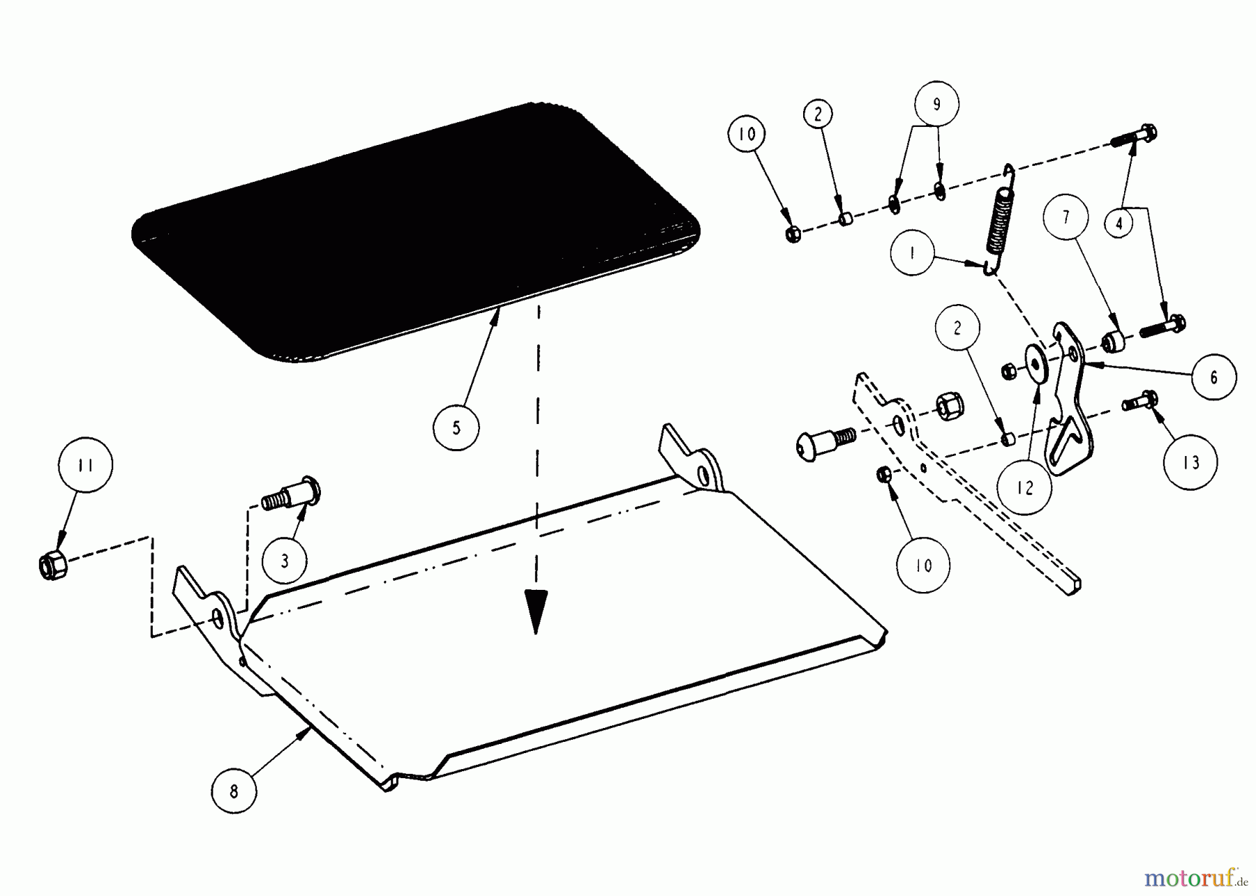 Snapper Nullwendekreismäher, Zero-Turn ZF2200K (82371) - Snapper 22 HP Zero-Turn Mower, Out Front, Z-Rider Series 0 Footrest Assembly