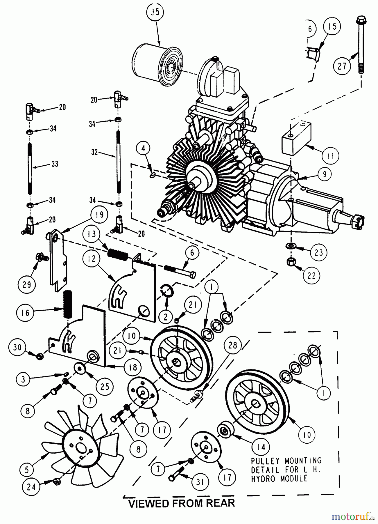Snapper Nullwendekreismäher, Zero-Turn ZF2200K (82371) - Snapper 22 HP Zero-Turn Mower, Out Front, Z-Rider Series 0 Tandem Hydro Transaxle Assembly