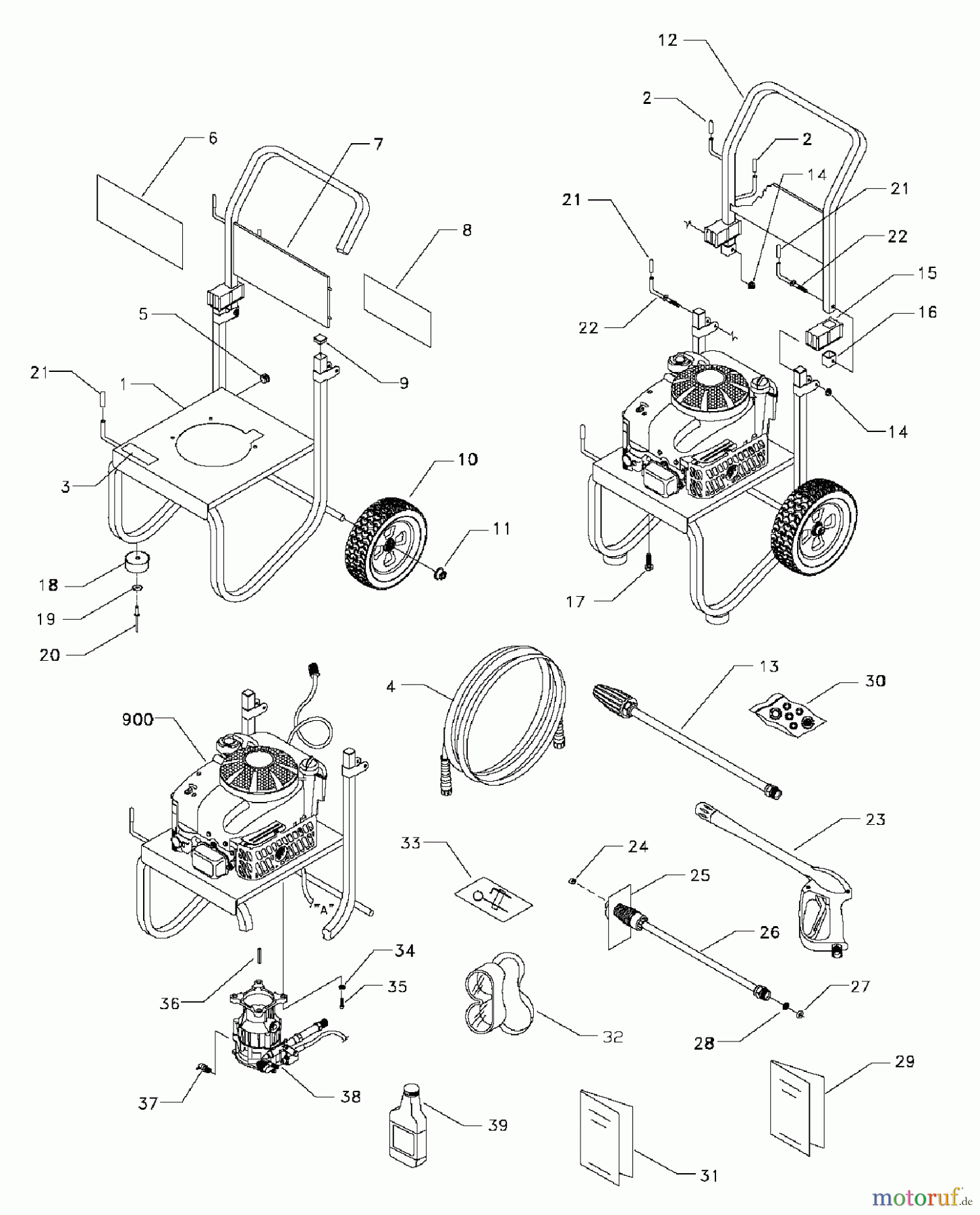 Snapper Hochdruckreiniger PW24000 (1660-0) - Snapper Pressure Washer 2.5 GPM PRESSURE WASHER MAIN UNIT