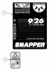 Snapper 9266 - 26" Snowthrower, 9 HP, Two Stage, Large Frame, Series 6 Ersatzteile Decals (Part 3)