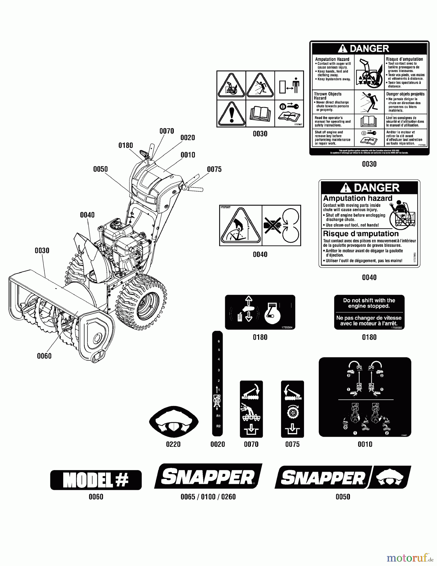 Snapper Schneefräsen H1226E (1696176-01) - Snapper 26