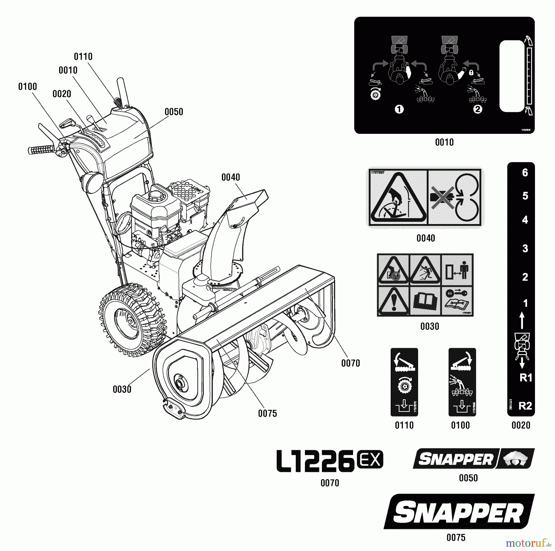 Snapper Schneefräsen L1226EX (1696010) - Snapper 26