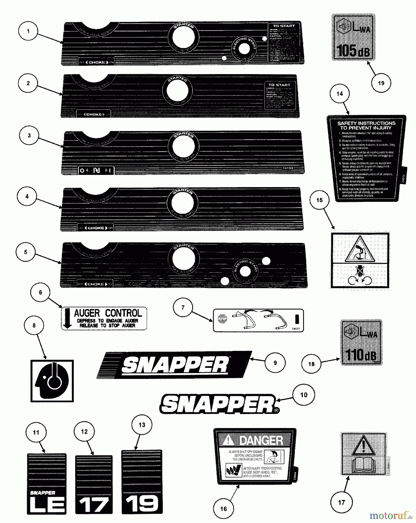 Snapper Schneefräsen LE3170E (80488) - Snapper 17