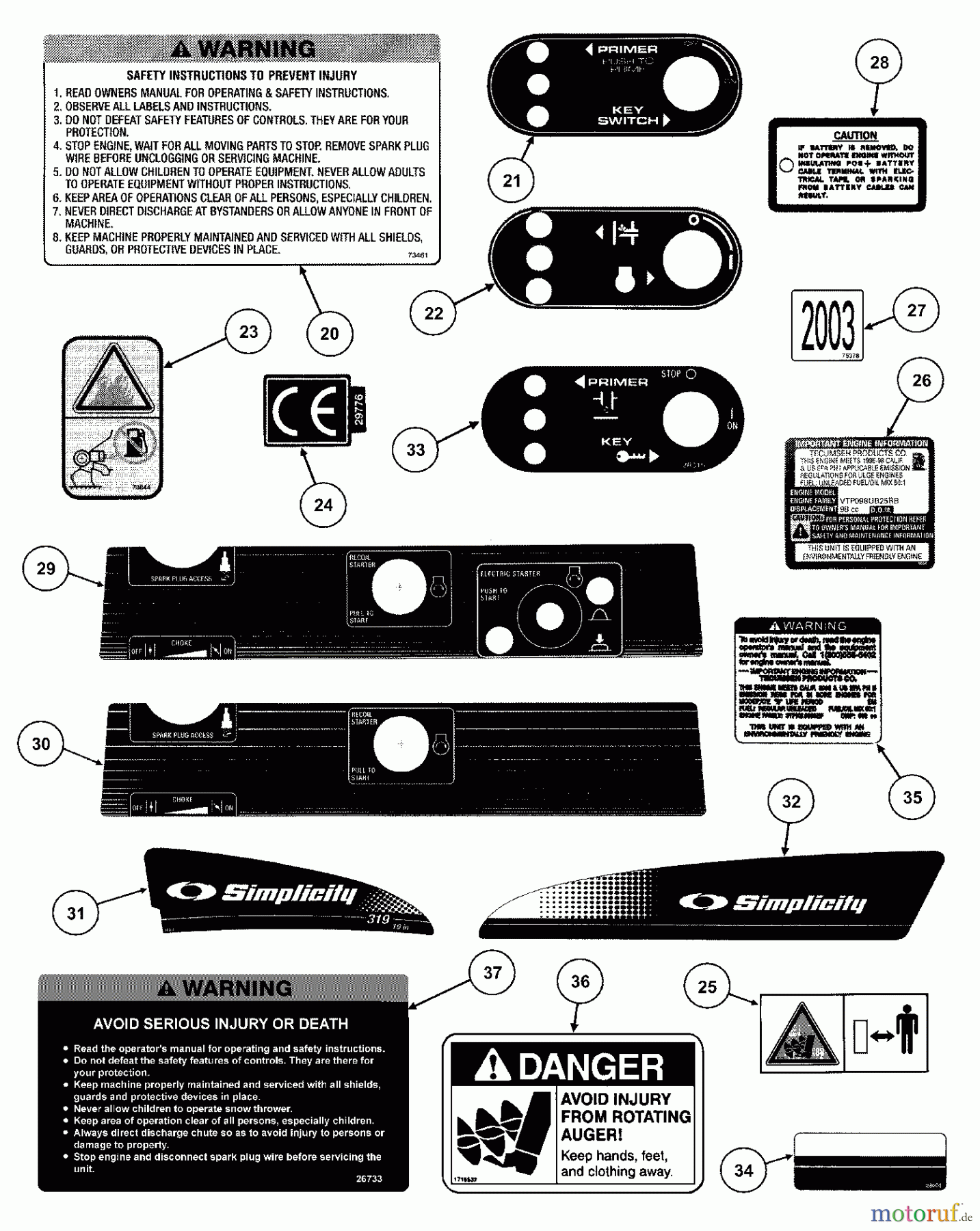 Snapper Schneefräsen LE3190E (84364) - Snapper 19