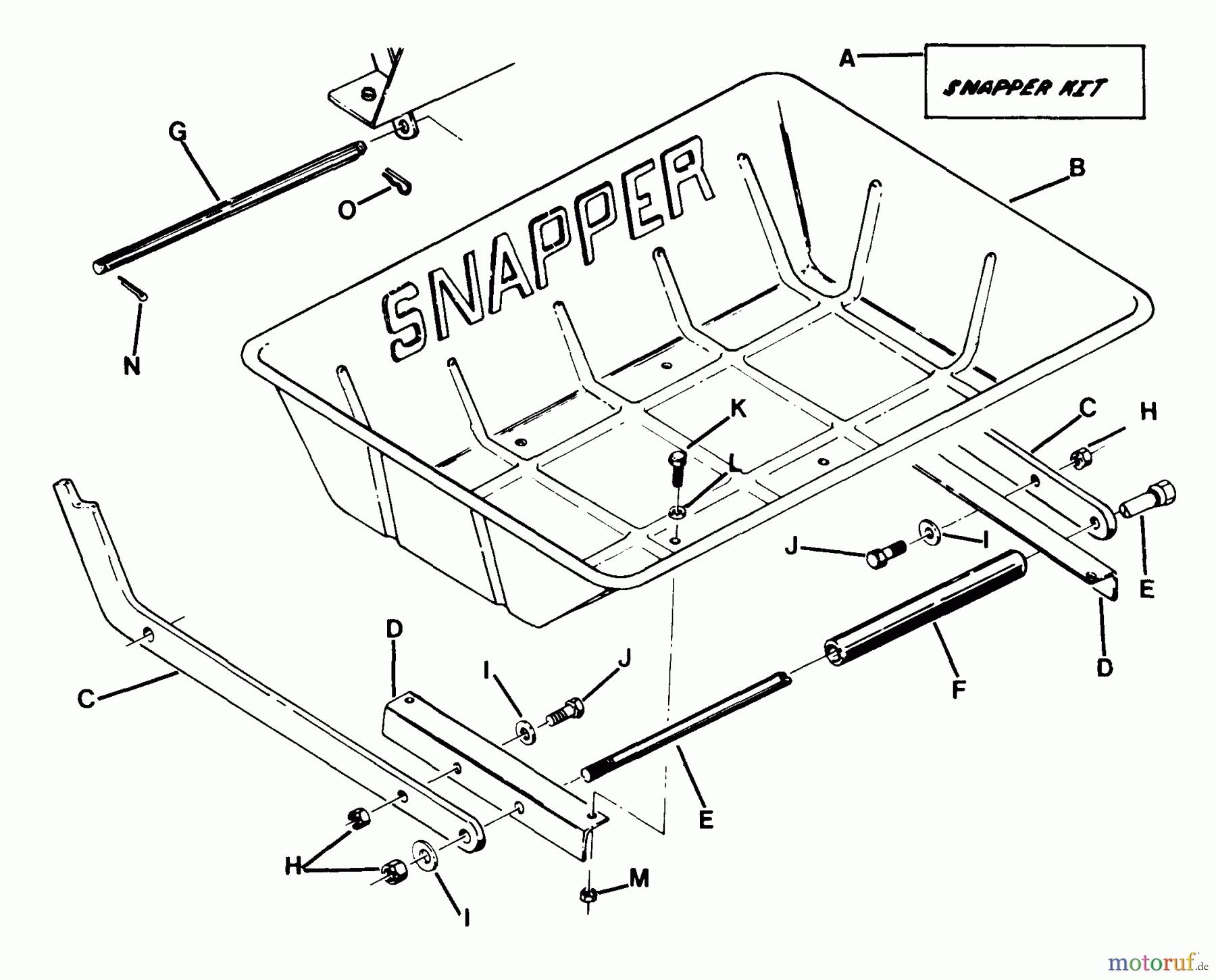 Snapper Zubehör. Rasenmäher 7060947 - Snapper Bag N-Wagon, 30 Bushel 25083S 25