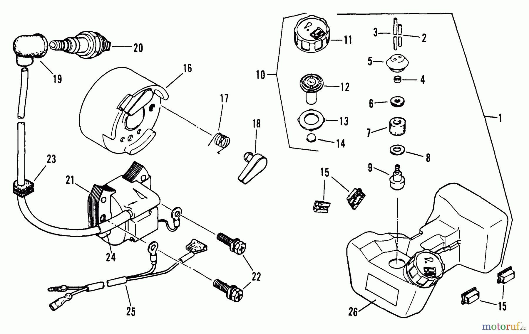  Snapper Trimmer, Motorsensen SST-BC (7800060) - Snapper 34cc Straight Shaft Trimmer Fuel Tank Assembly