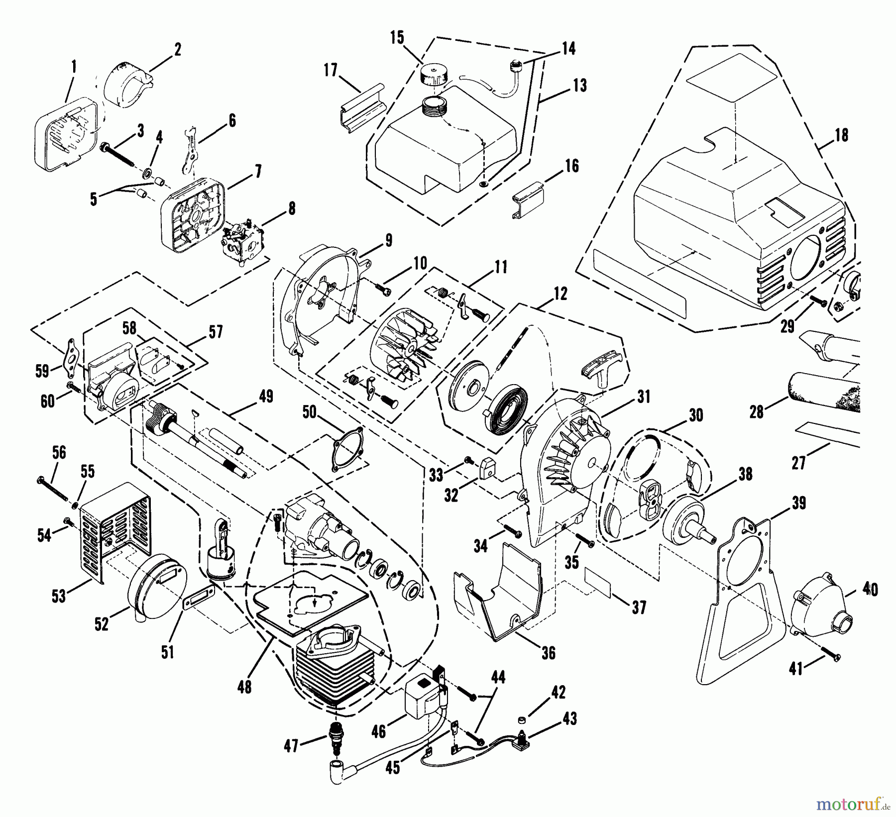 Snapper Trimmer, Motorsensen 310 - Snapper 31cc Straight Shaft Trimmer, Series 0 310 General Assembly (Part 1)