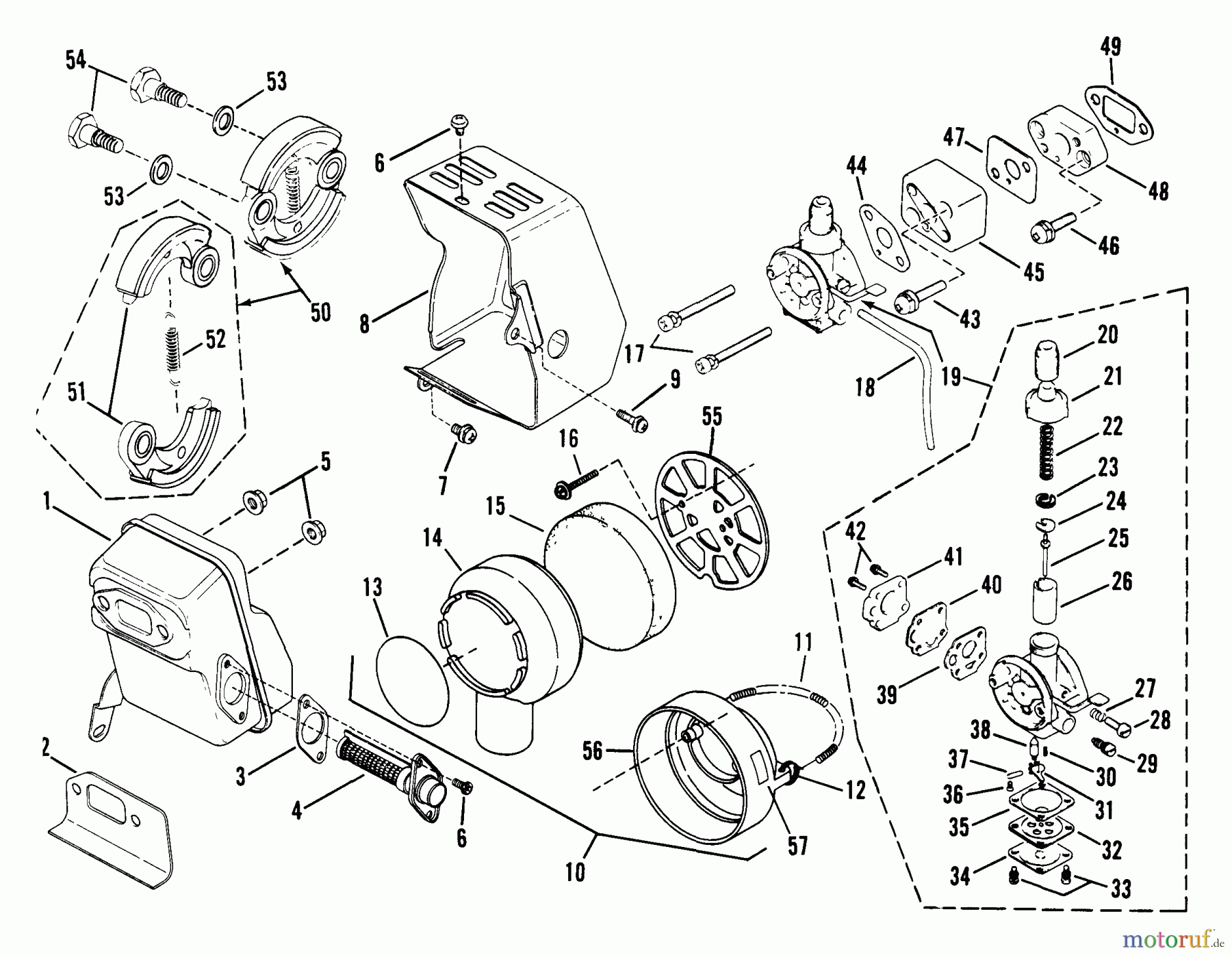 Snapper Trimmer RT4151 - Snapper Walk-Behind Trimmer RT4151 Carburetor And Clutch Assembly
