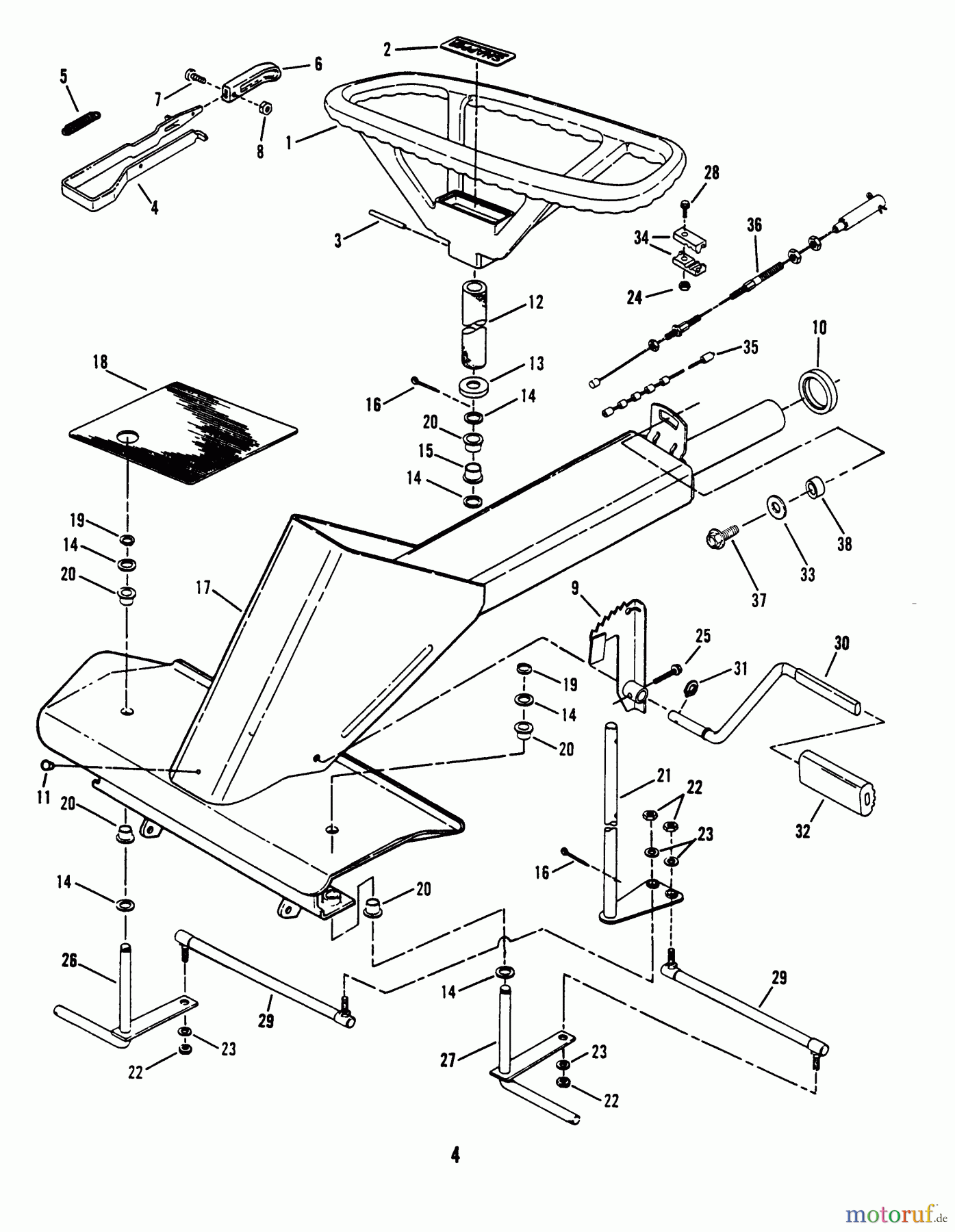 Snapper Zubehör. Rasenmäher 7060947 - Snapper Bag N-Wagon, 30 Bushel 421615TVE Rear Engine Rider Series 15 Front End Steering