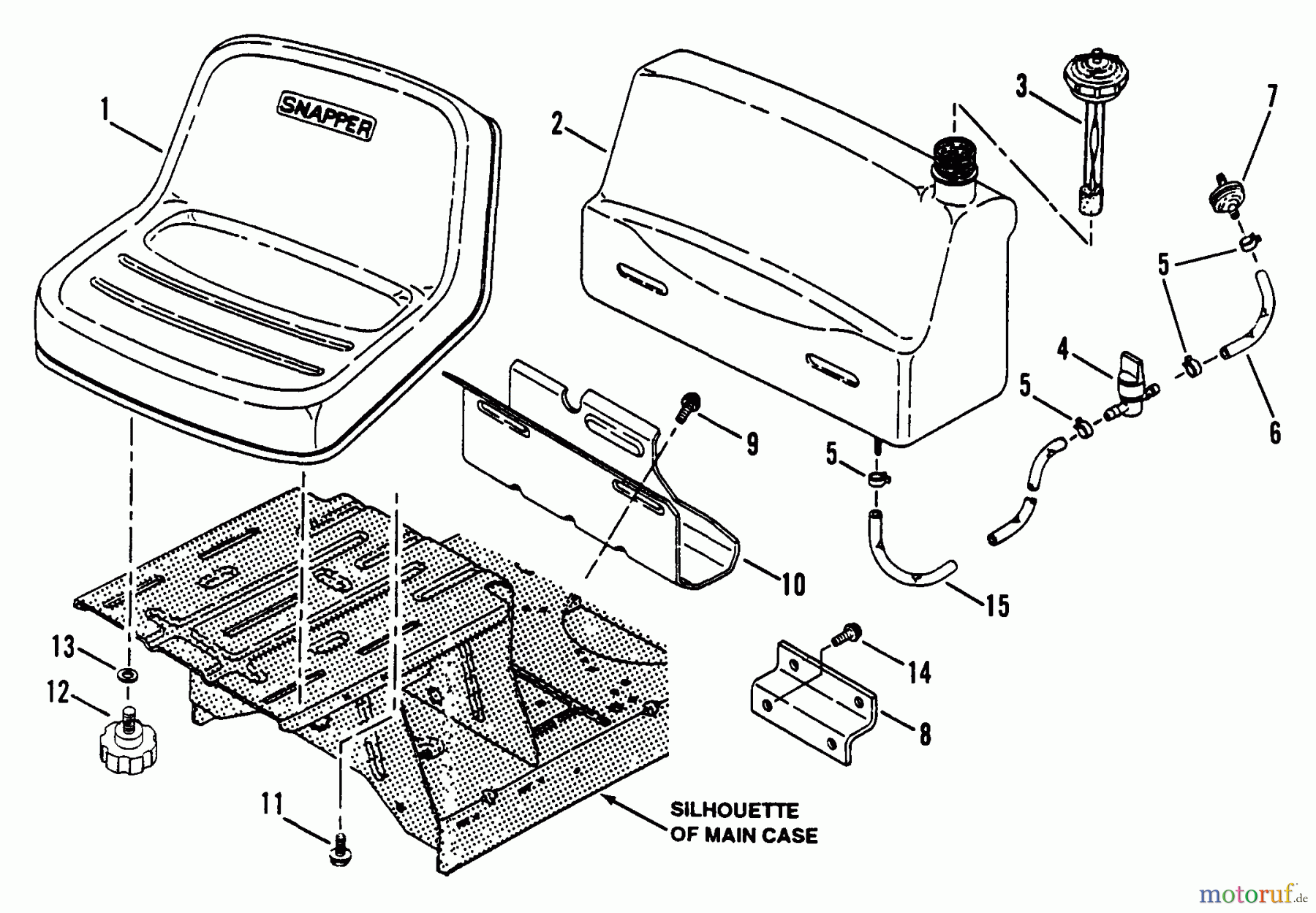 Snapper Zubehör. Rasenmäher 7060947 - Snapper Bag N-Wagon, 30 Bushel 421615TVE Rear Engine Rider Series 15 Fuel Tank & Operators Seat