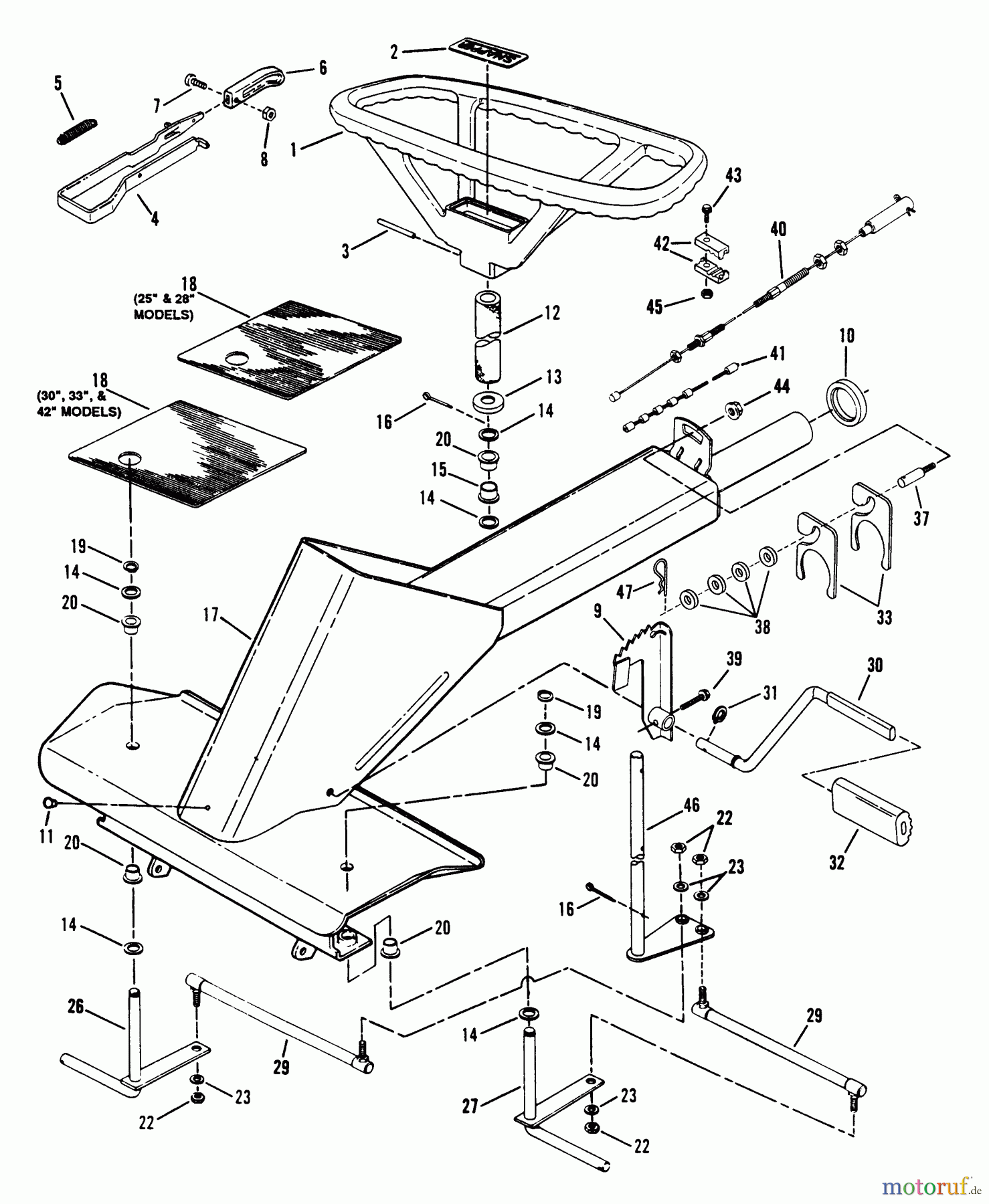 Snapper Zubehör. Rasenmäher 7060947 - Snapper Bag N-Wagon, 30 Bushel 301214BE Rear Engine Rider Series 14 Front End Steering (Part 1)