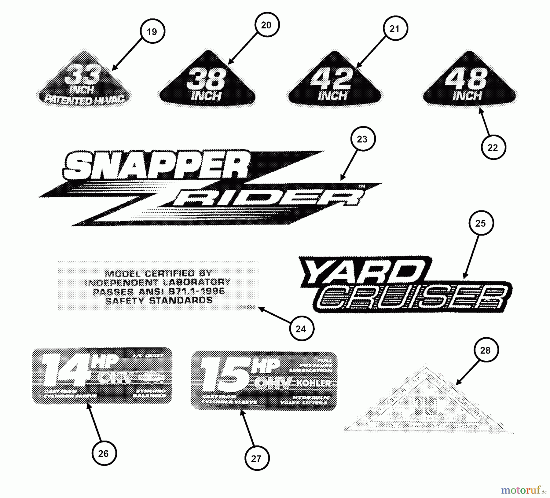 Snapper Zubehör. Rasenmäher 7060947 - Snapper Bag N-Wagon, 30 Bushel YZ20484BVE 48