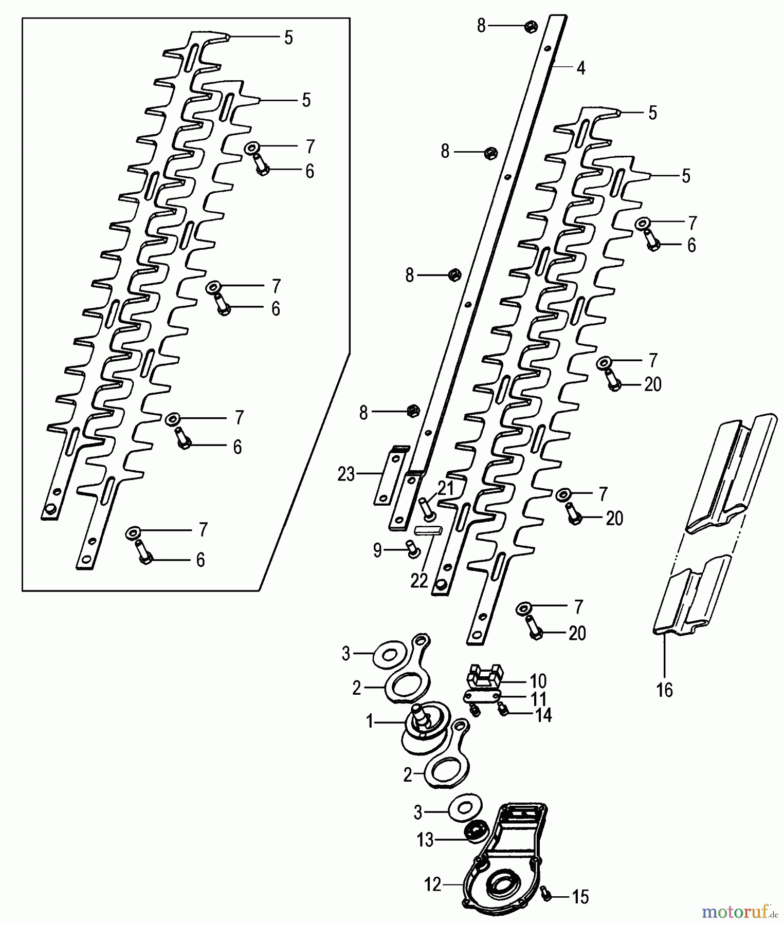 Tanaka Heckenscheeren TPH-250PF - Tanaka Articulating Pole Hedge Trimmer Blades, Cam Rods, Cam