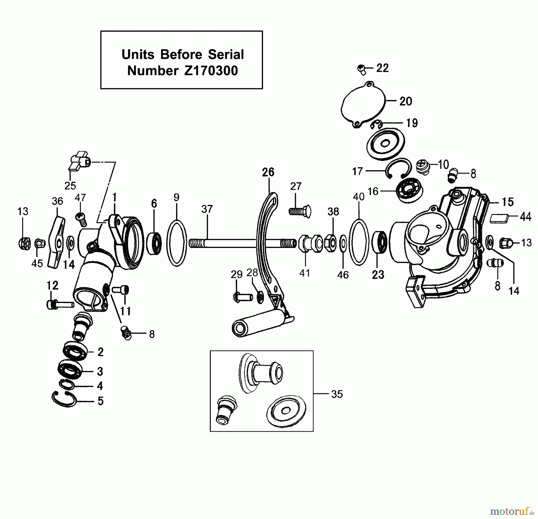 Tanaka Heckenscheeren TPH-250PF - Tanaka Articulating Pole Hedge Trimmer Gear Case Units Before Serial Number Z170300
