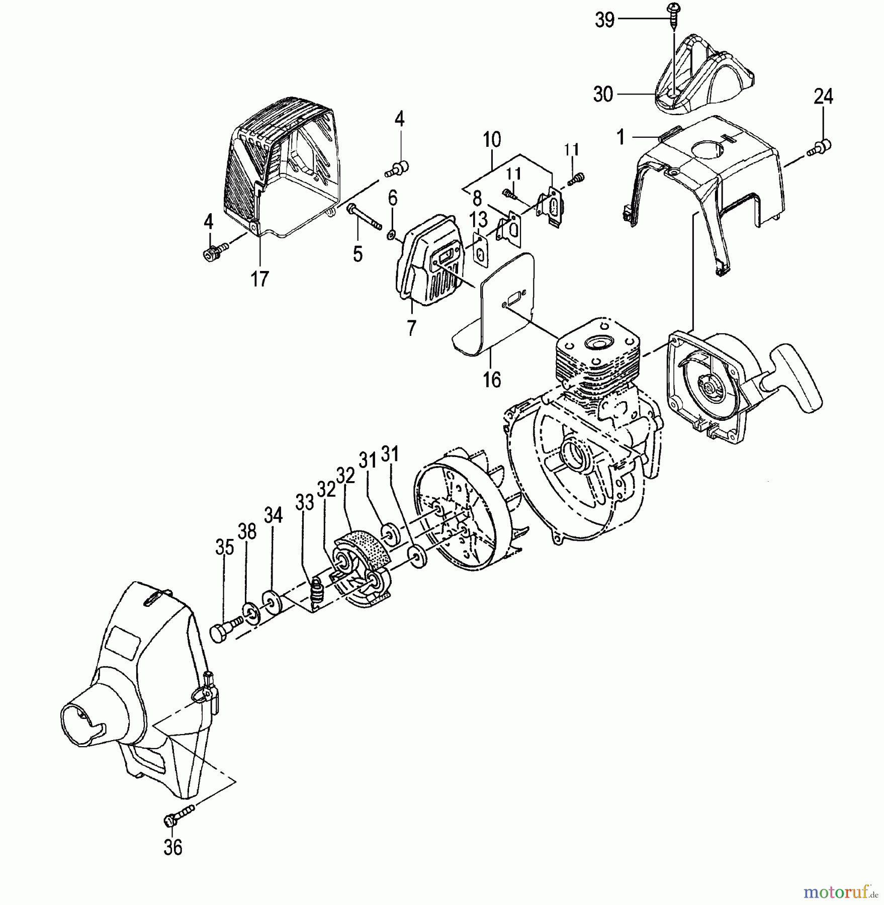 Tanaka Heckenscheeren TPH-260PF - Tanaka Pole Hedge Trimmer Clutch, Muffler, Engine Cover